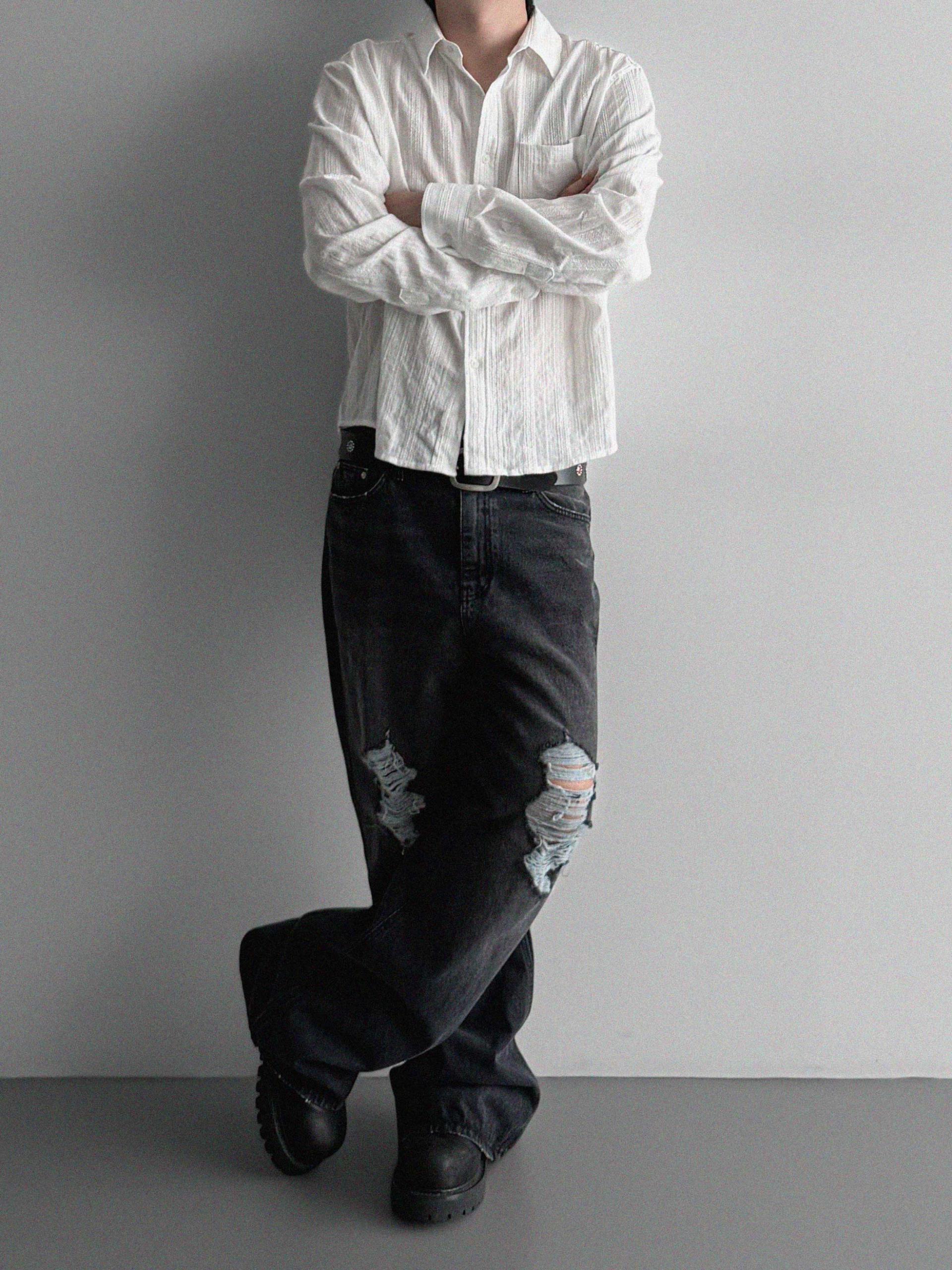 Dress crop shirt