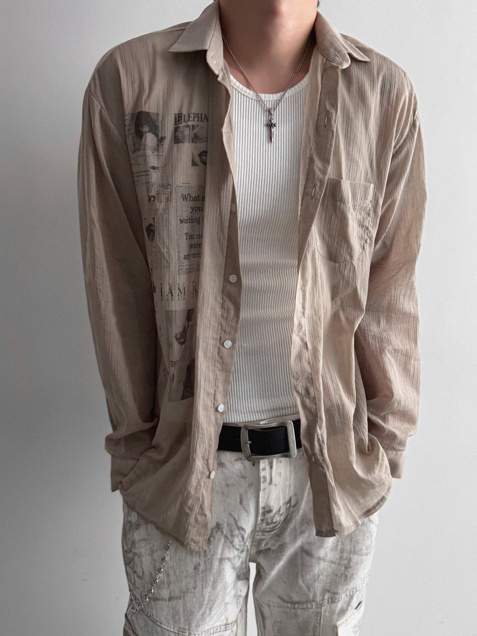 Art digital see-through shirt