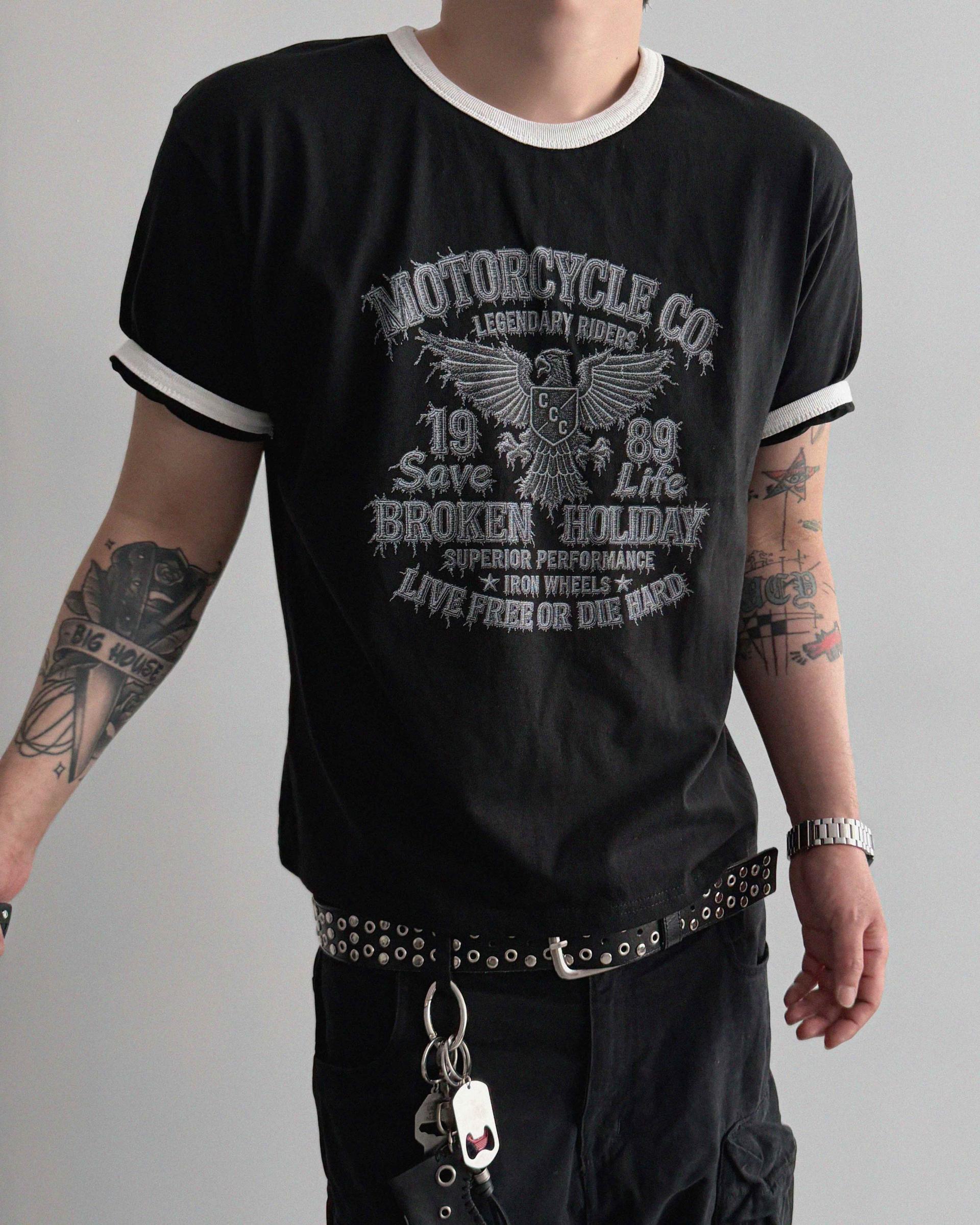 Moto ringer crop half t