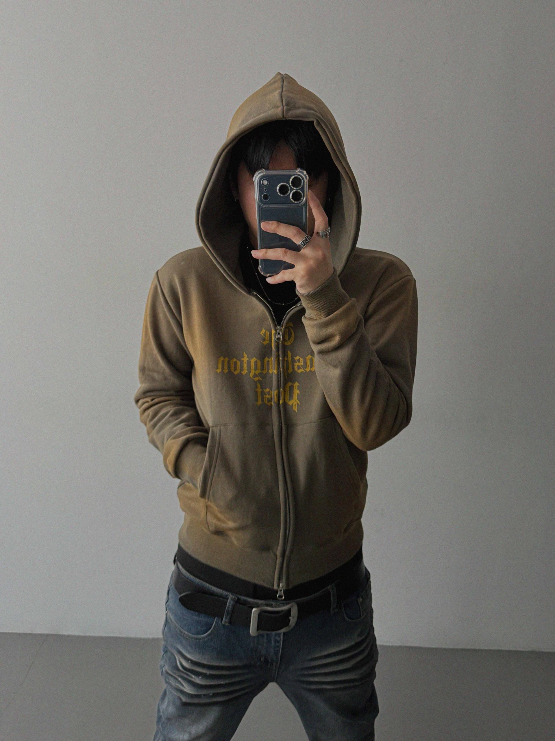 Washington crop hoodie zip-up