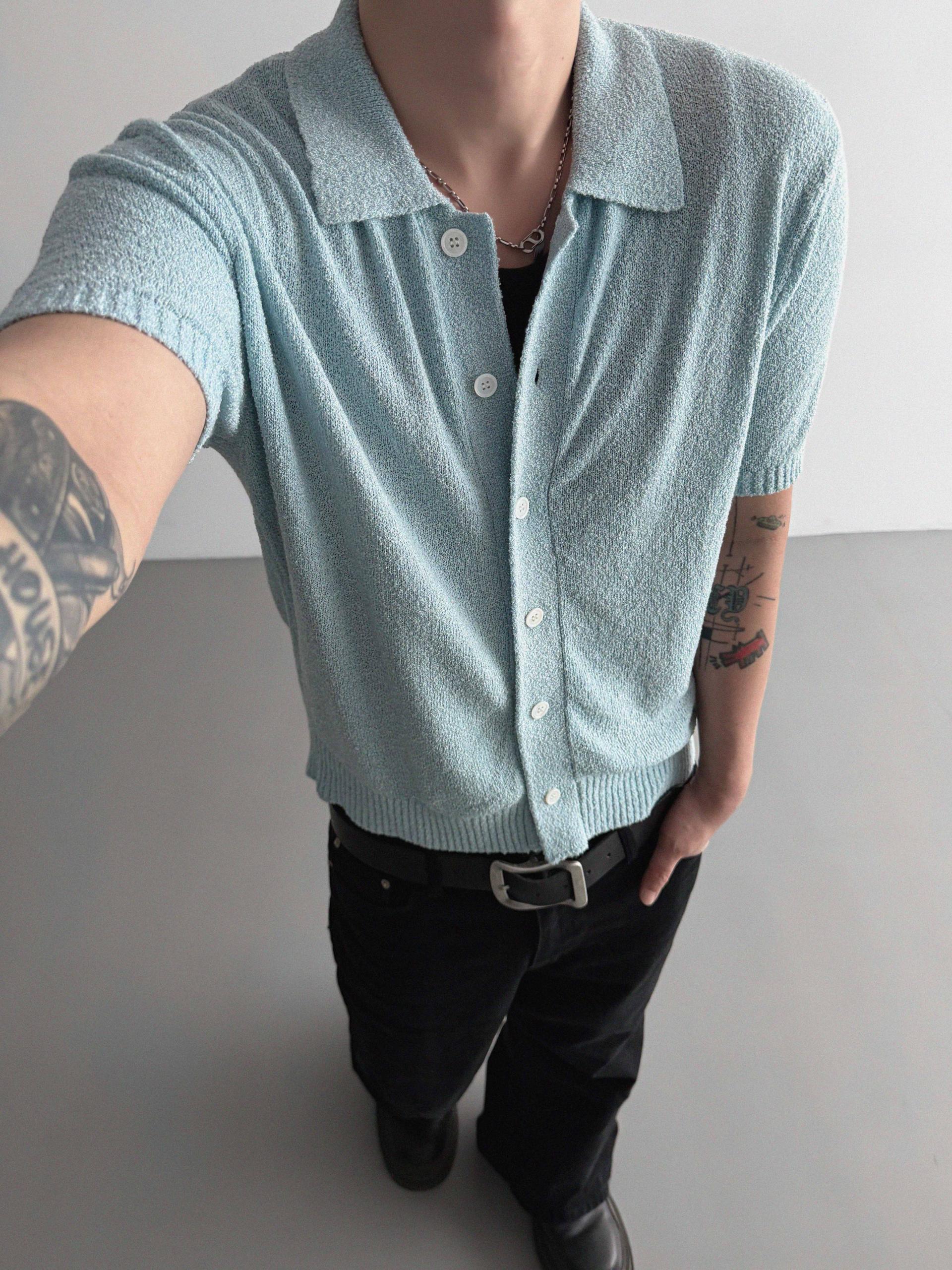 Boksaci boucle half cardigan