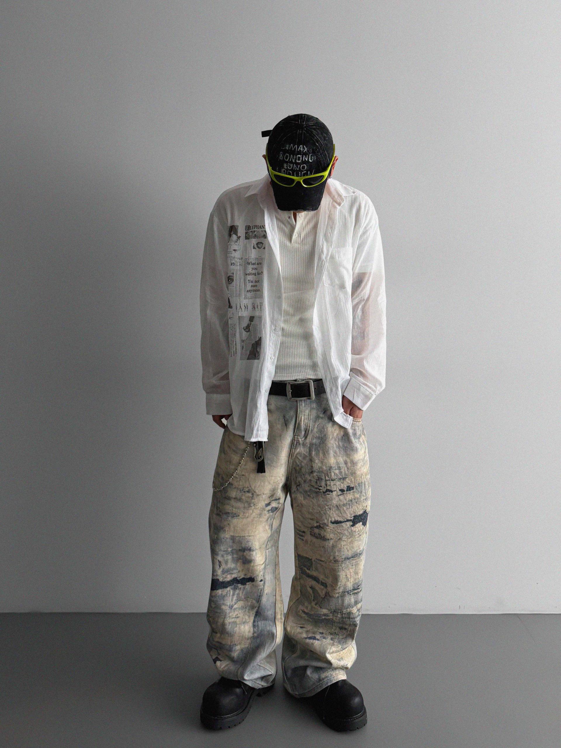 Art digital see-through shirt