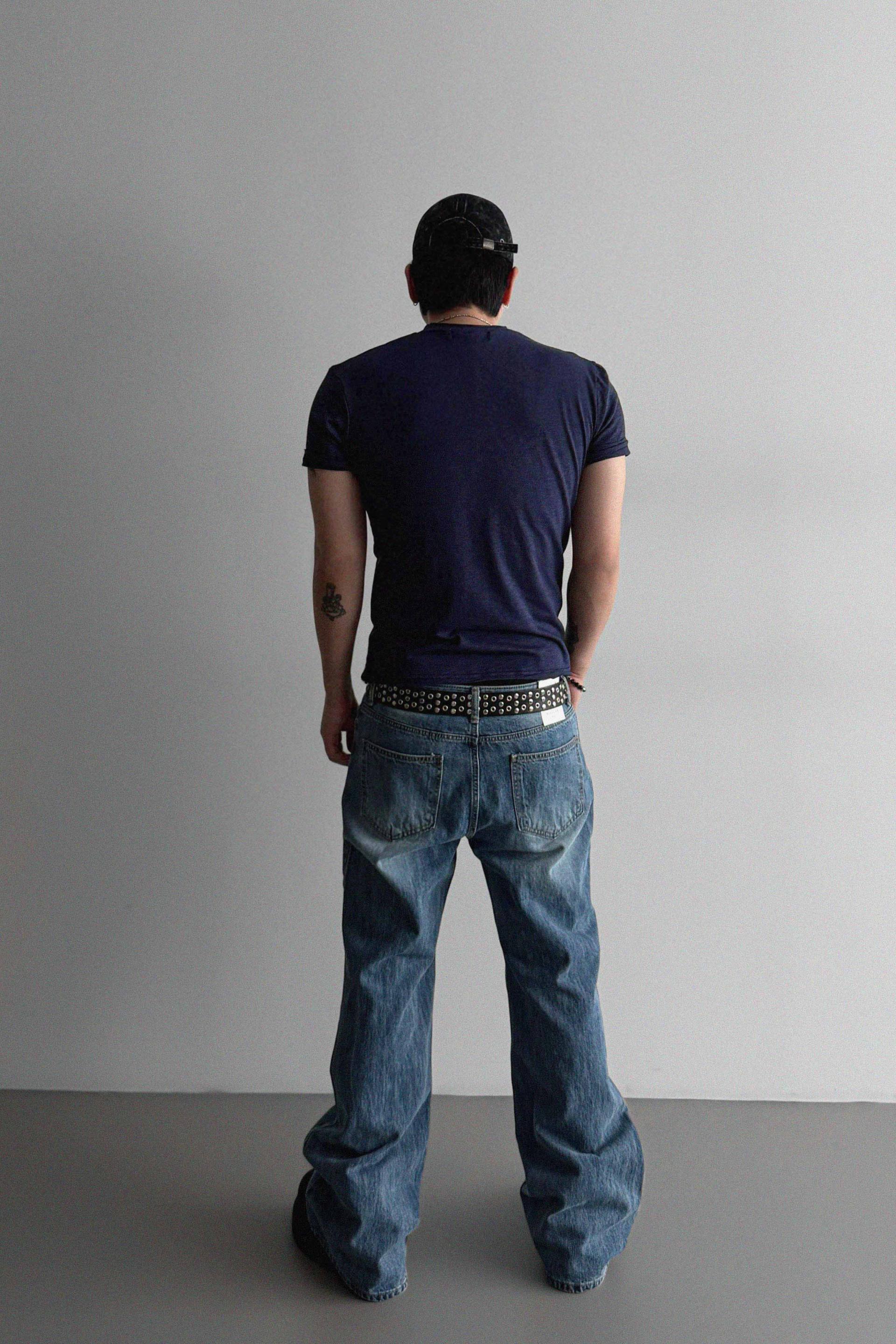 Graysh blue flared jeans