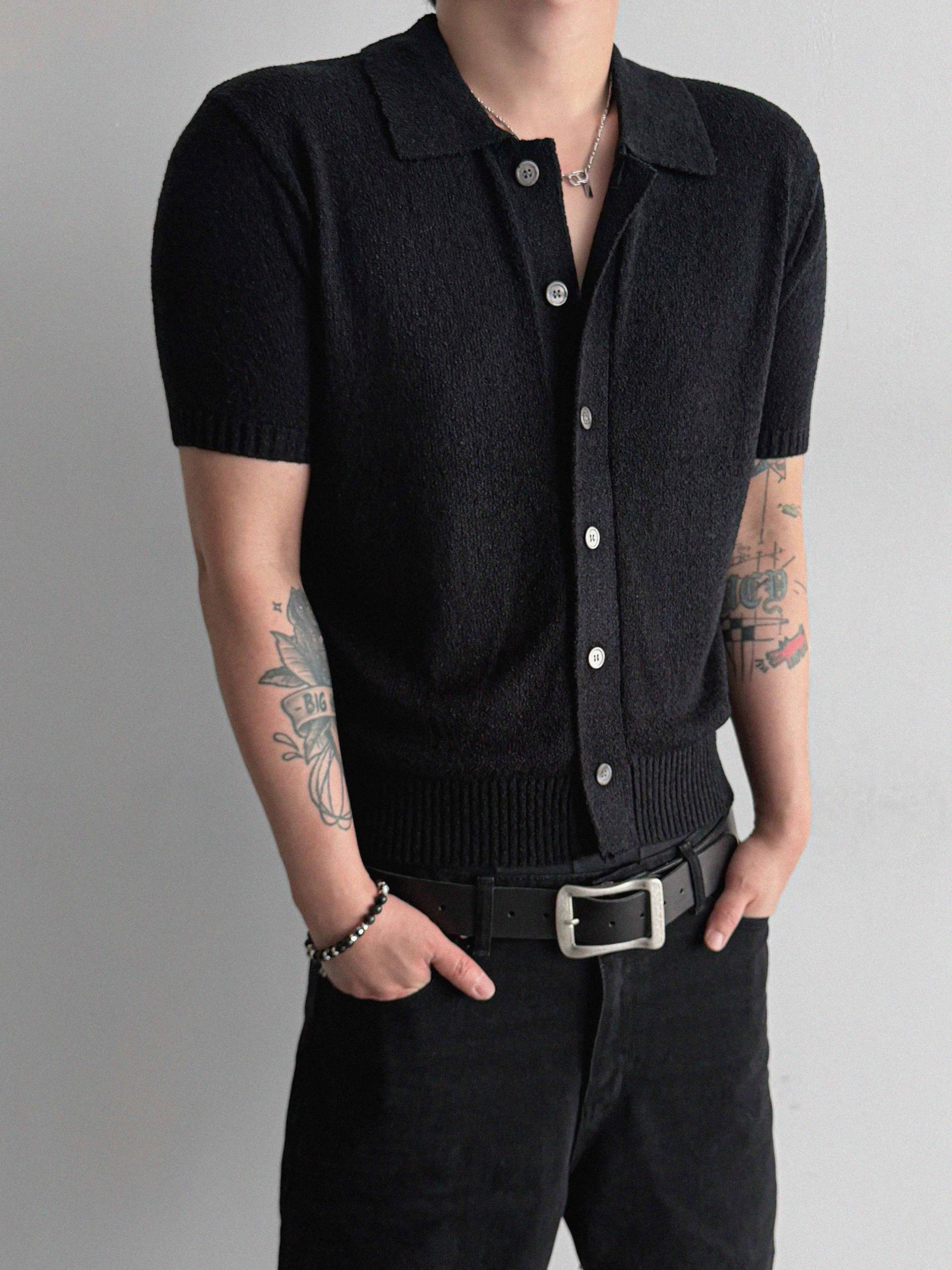 Boksaci boucle half cardigan