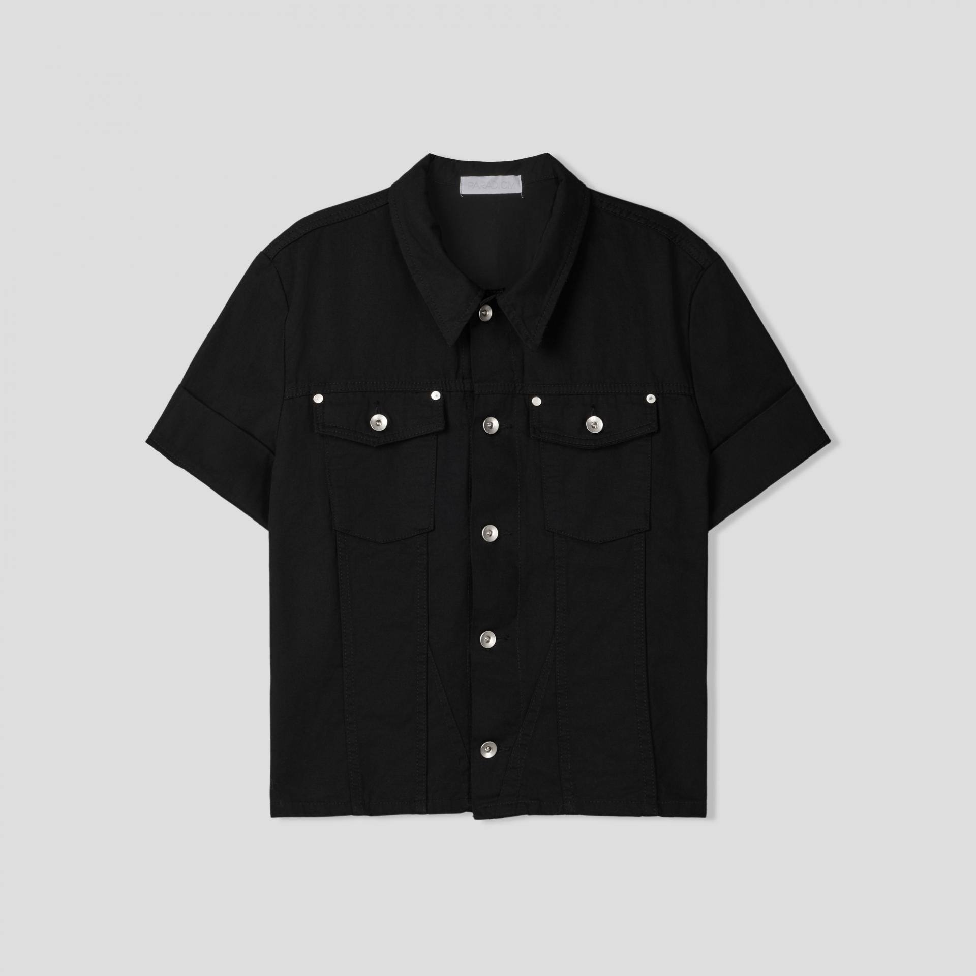 Slash denim half jacket