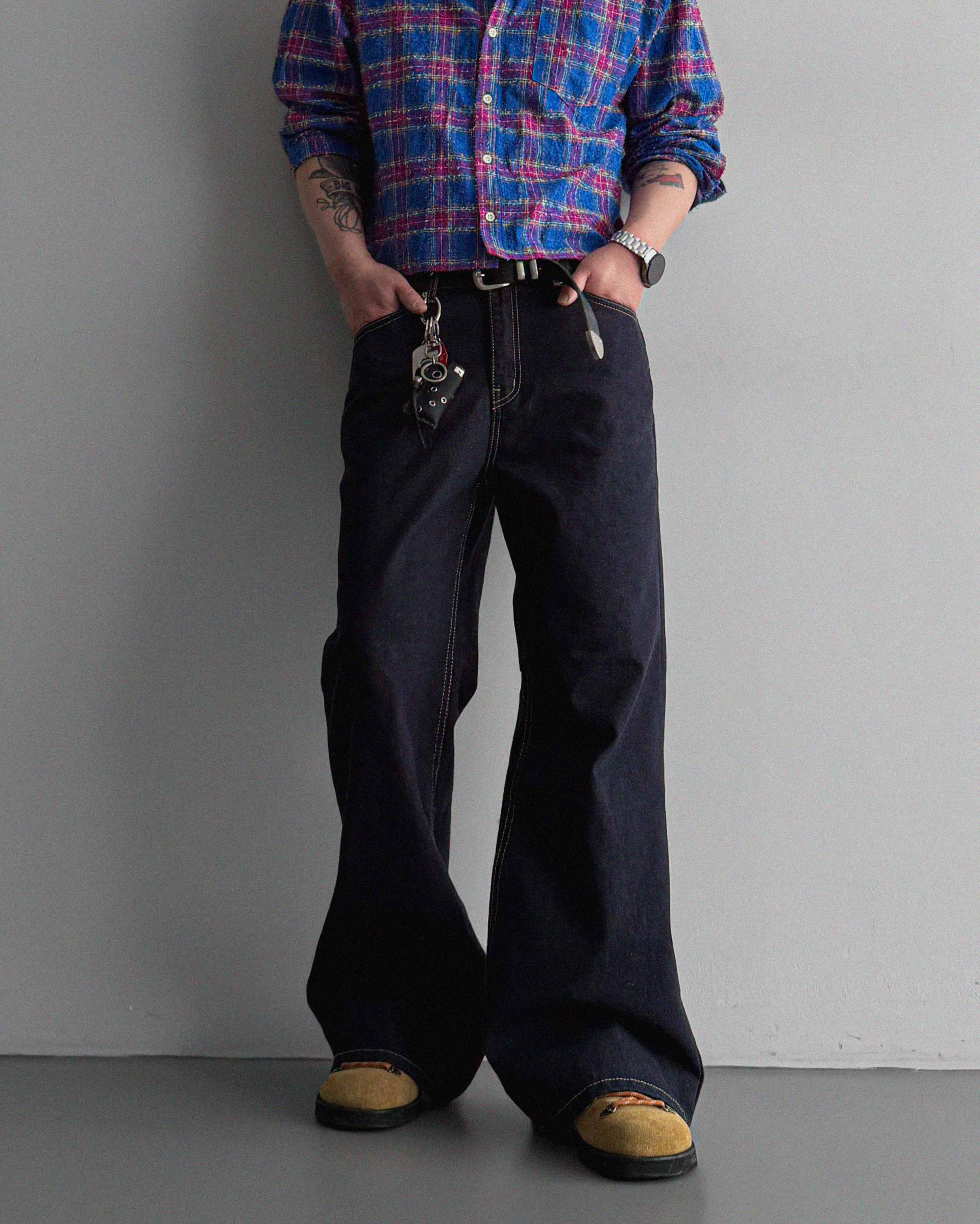 Indigo flare denim pants