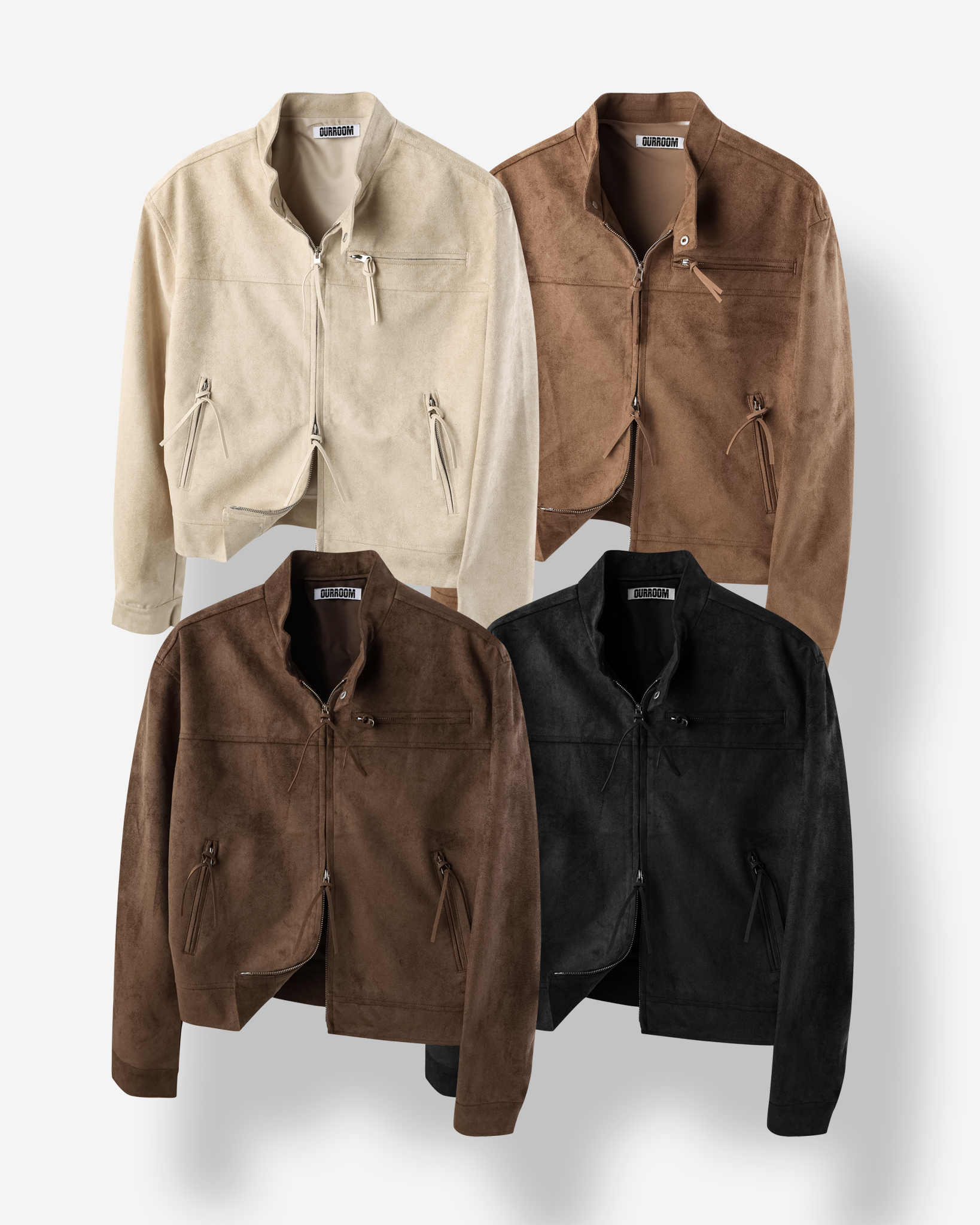 Biker suede crop jacket