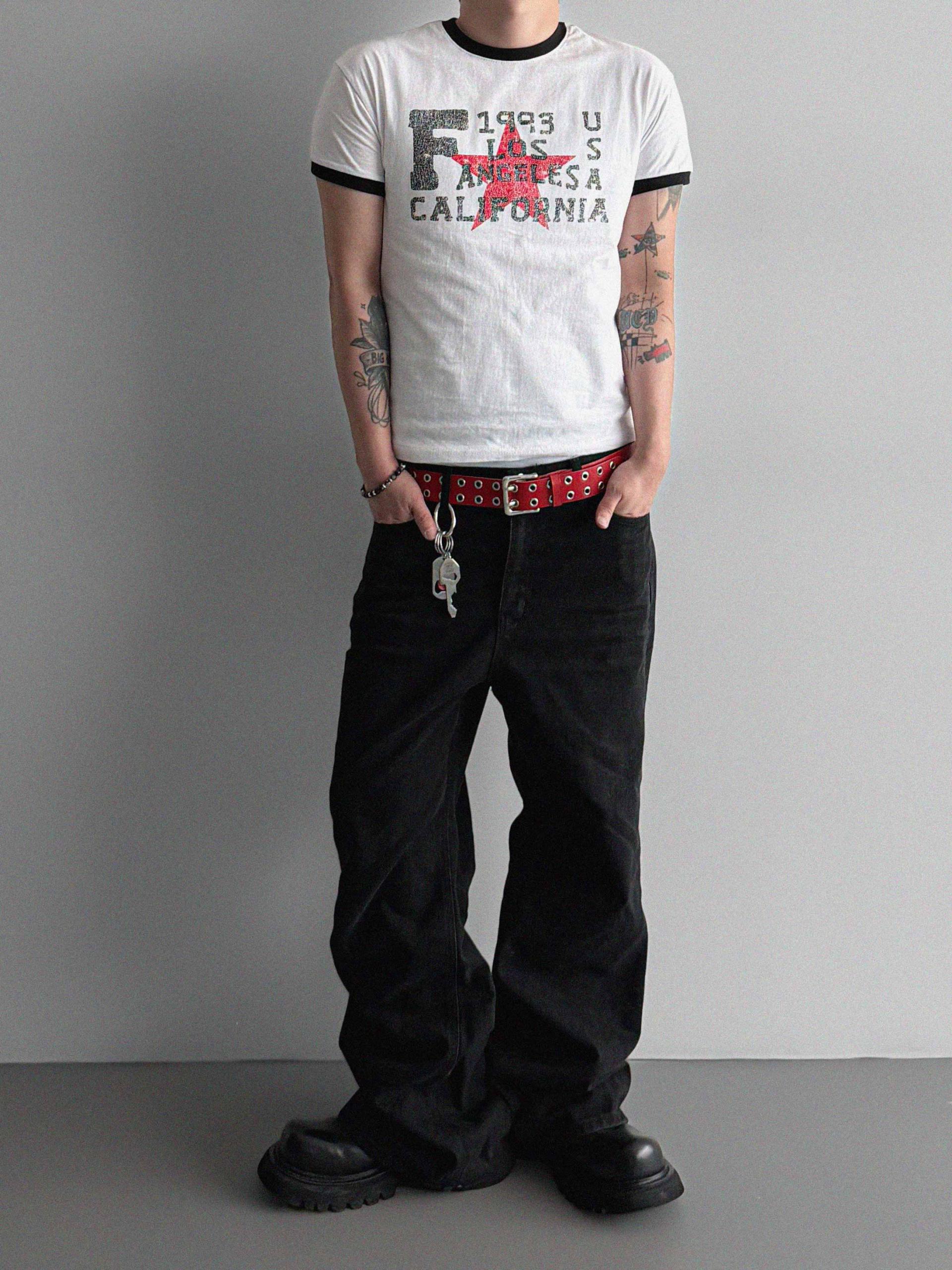 Retro star muscle ringer half t