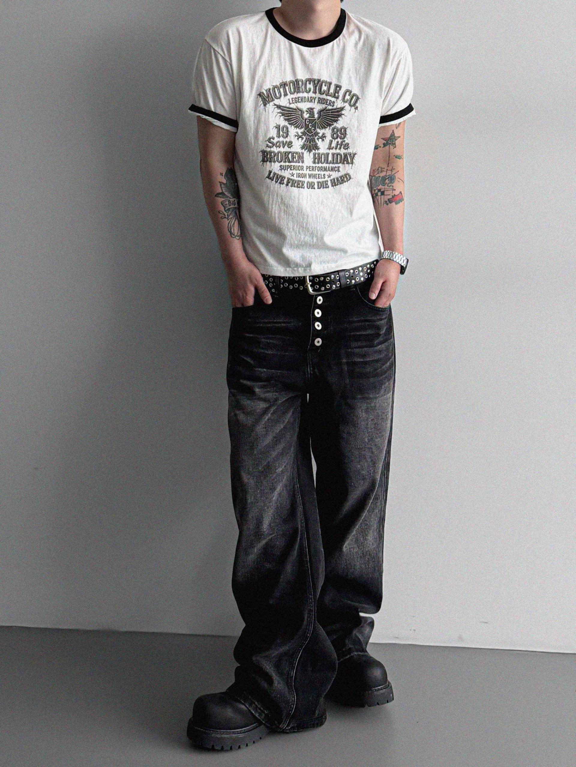 Moto ringer crop half t