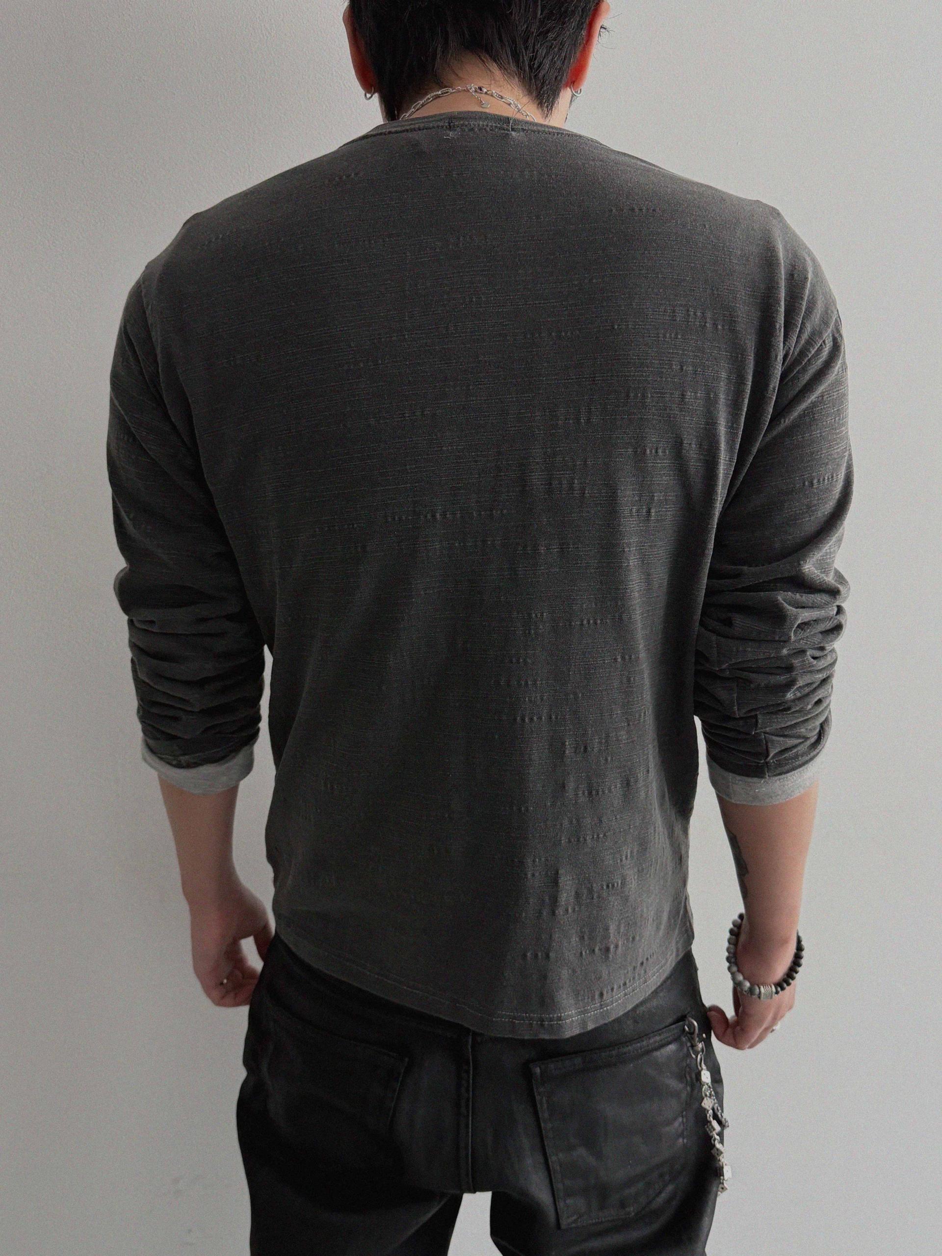 Pigment slub henley neck t