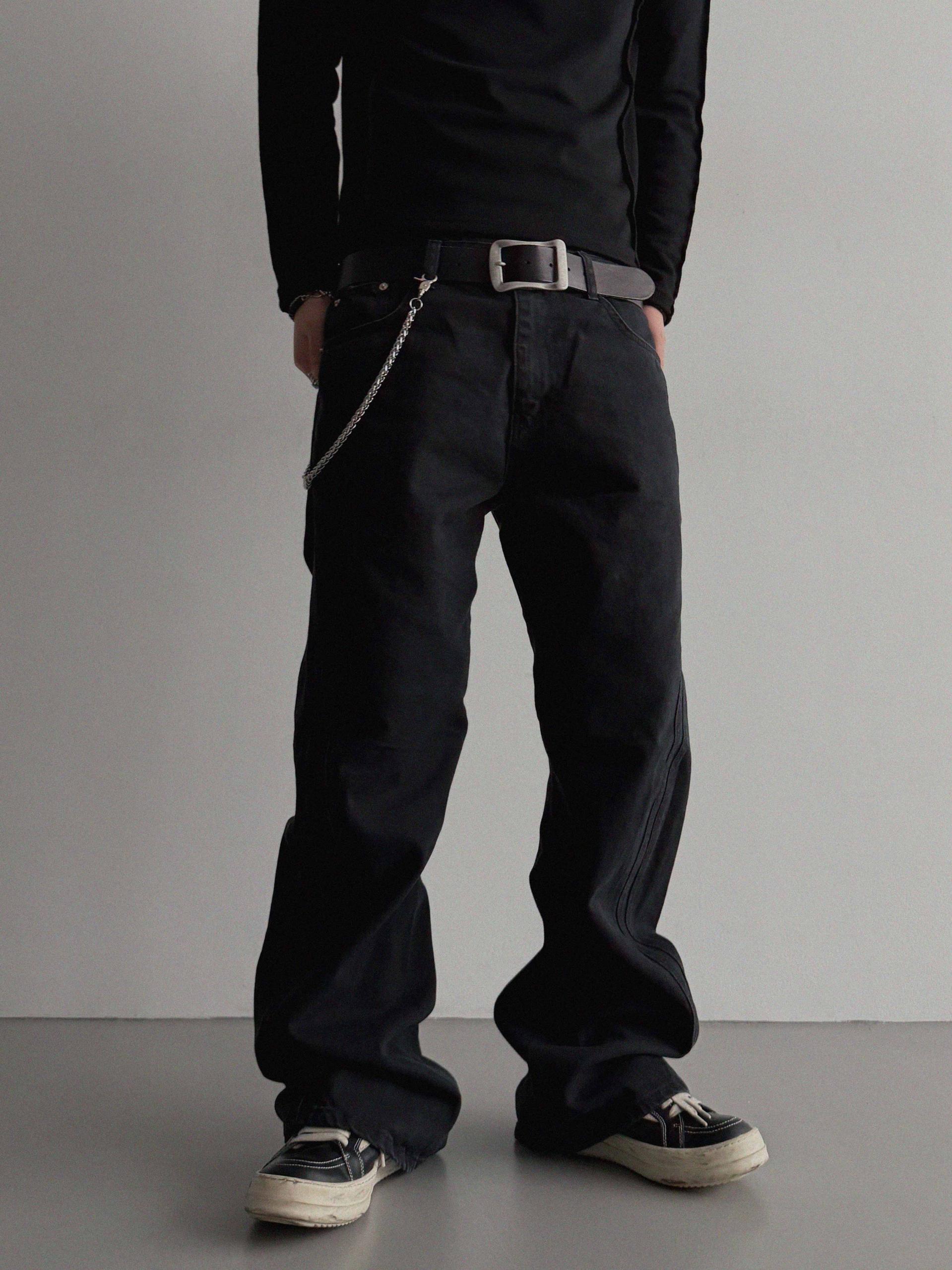 FW Double pocket curved flare pants