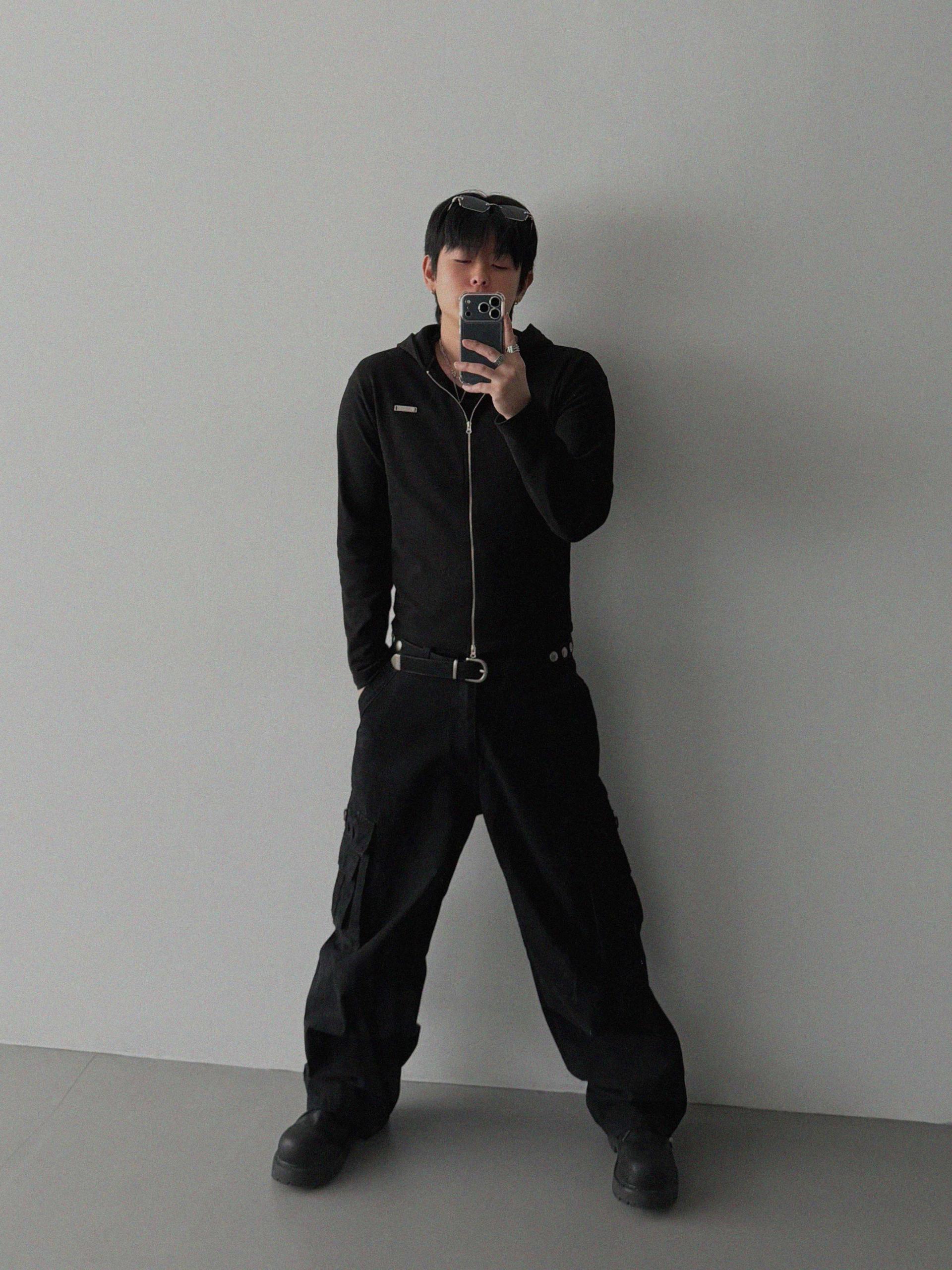 Ampty dyeing wide cargo pants