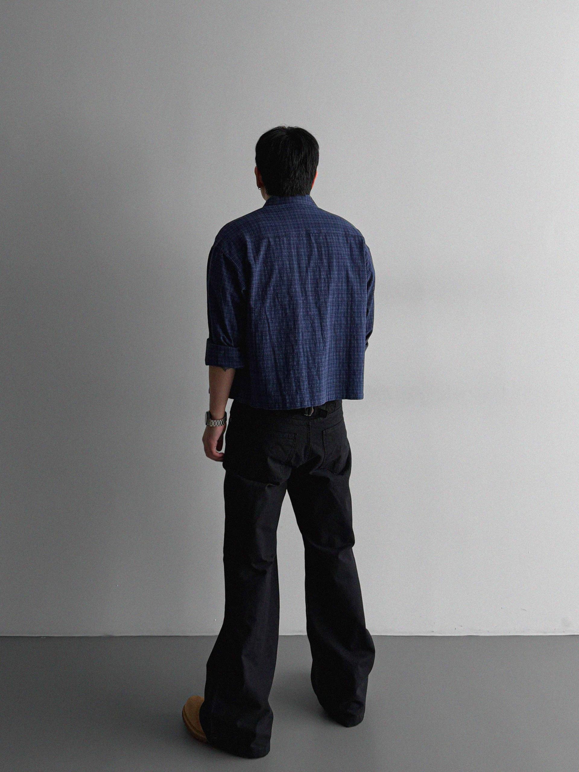 Cinch-back cotton flared pants