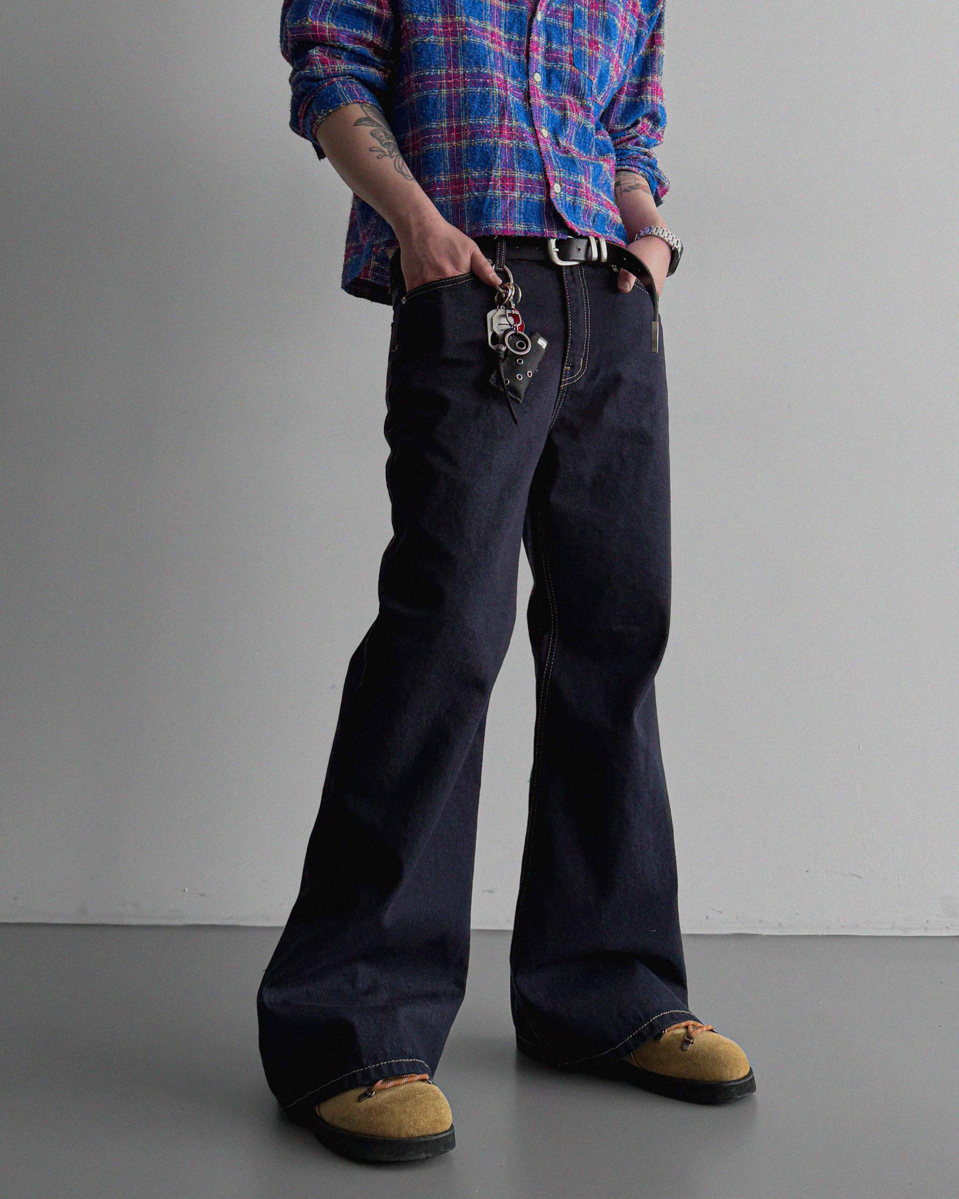 Indigo flare denim pants