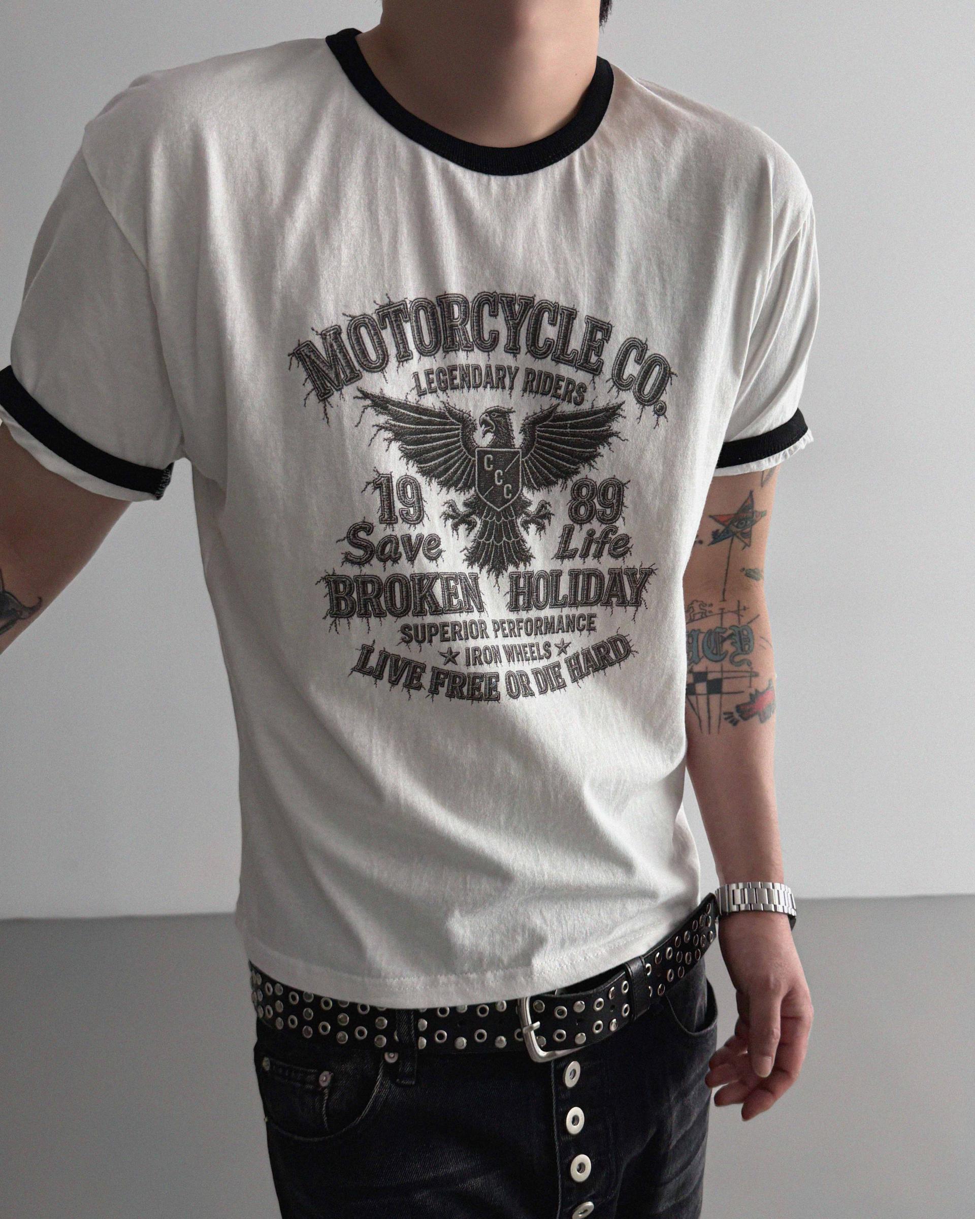 Moto ringer crop half t