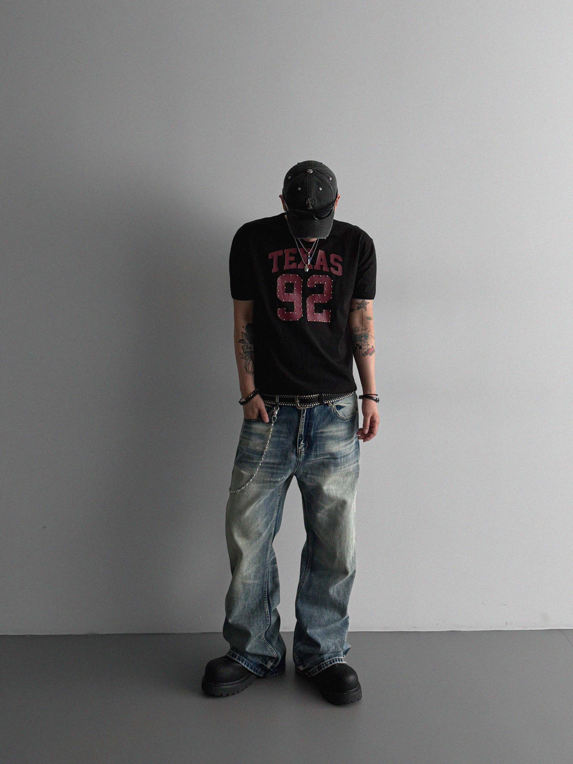 Mobe sand flare denim pants