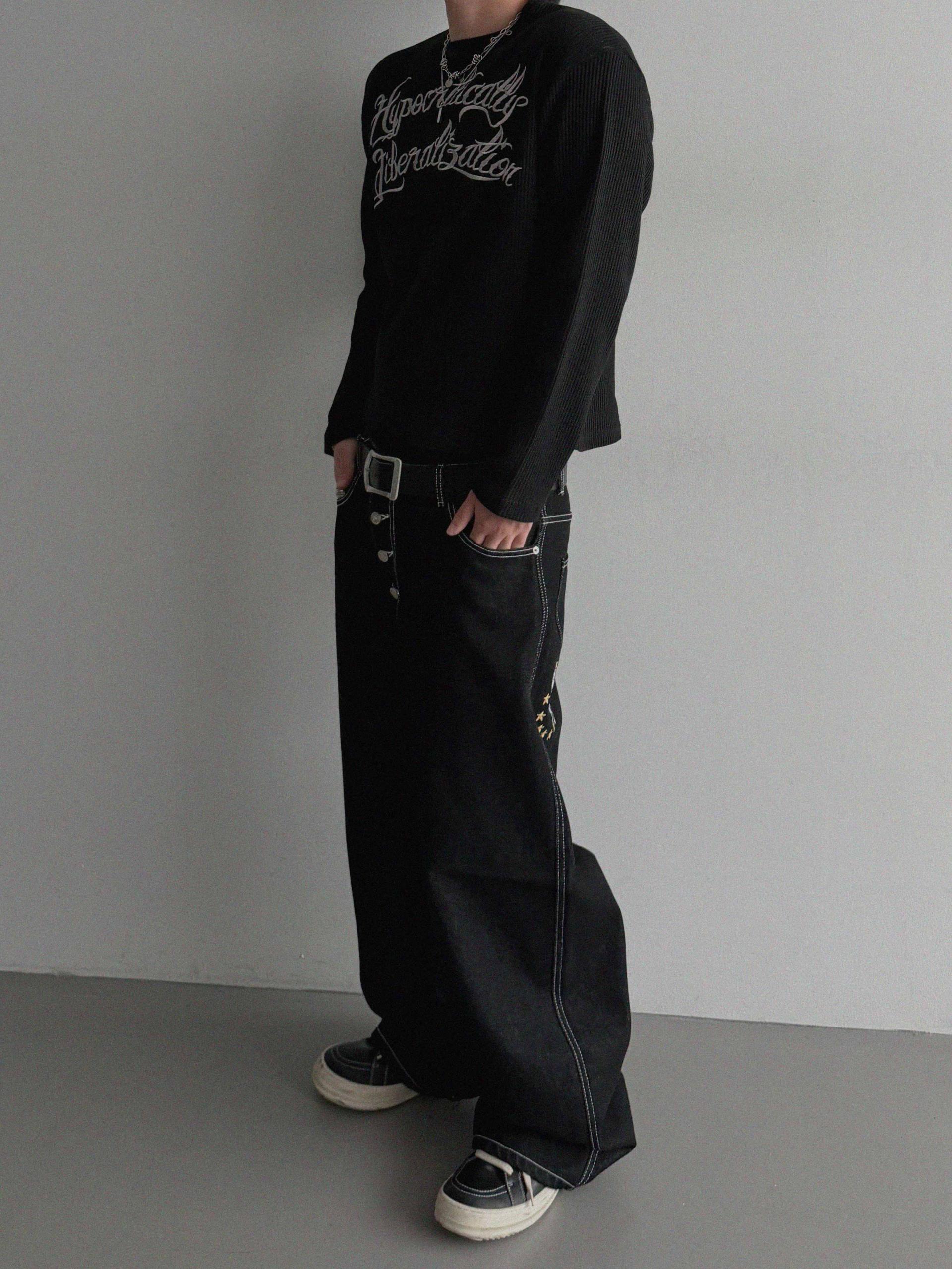 Libera embroidered waffle crop t