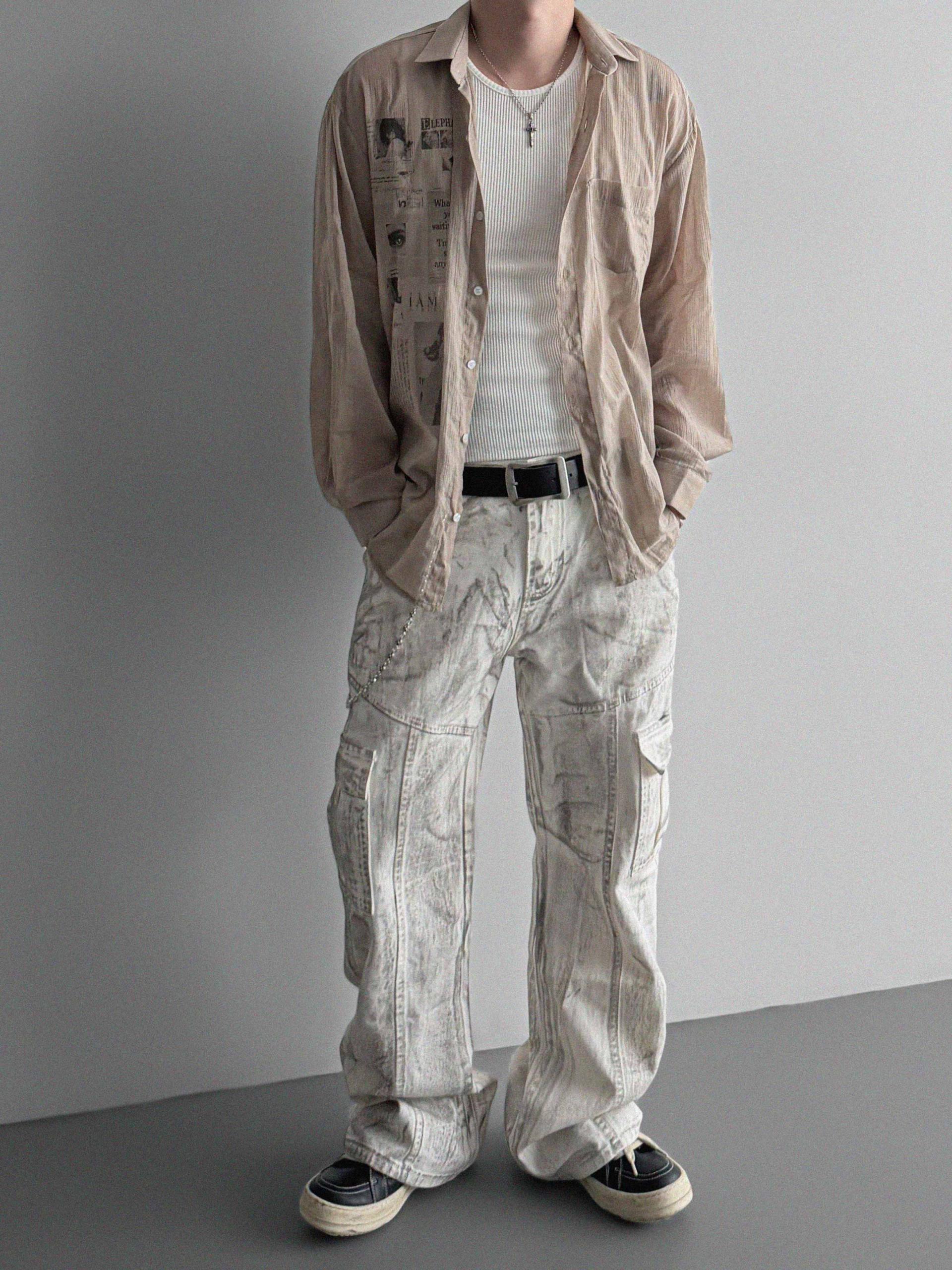Art digital see-through shirt