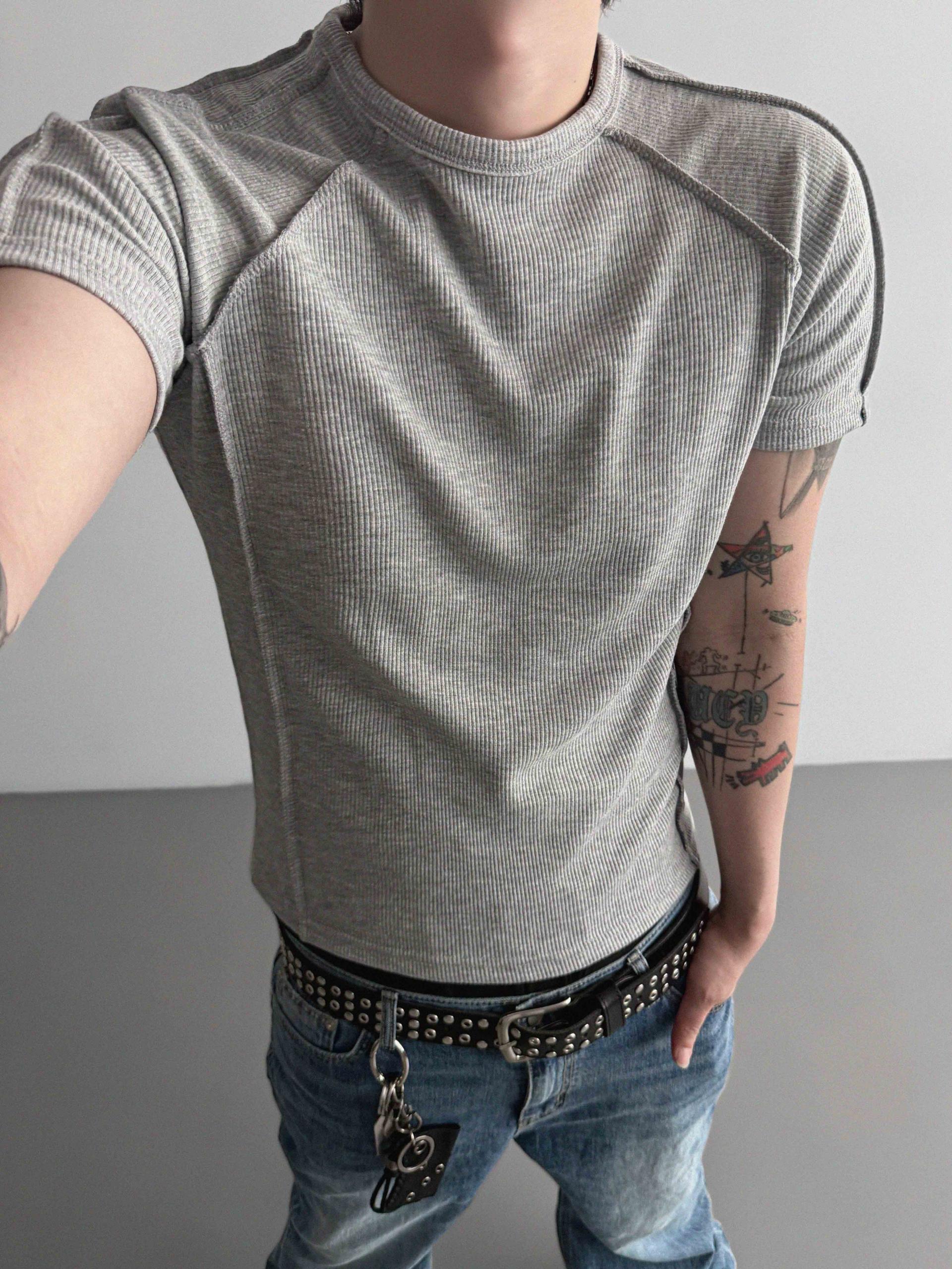 Outside incision ribbed muscle half t
