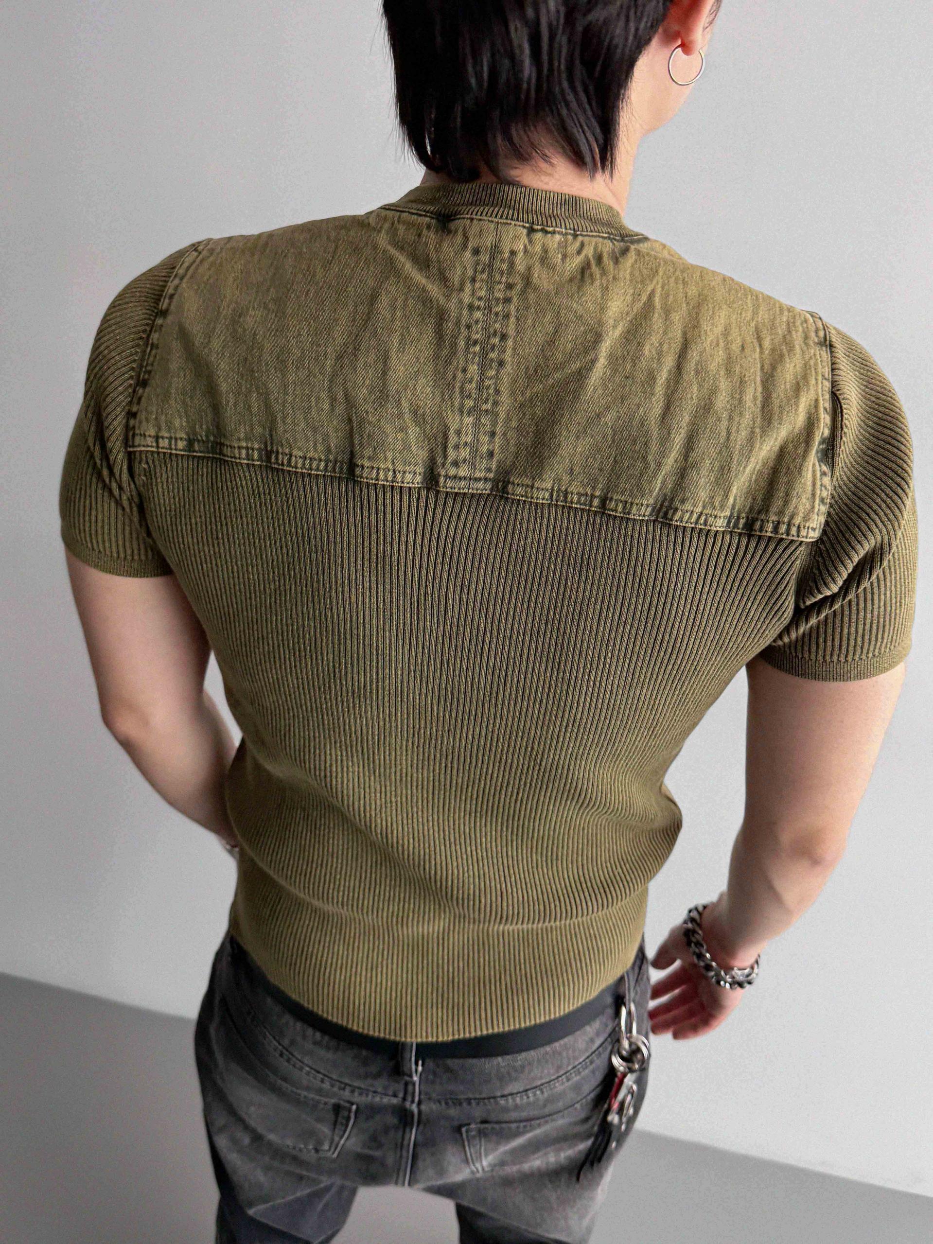 Pigment panel slim half knit
