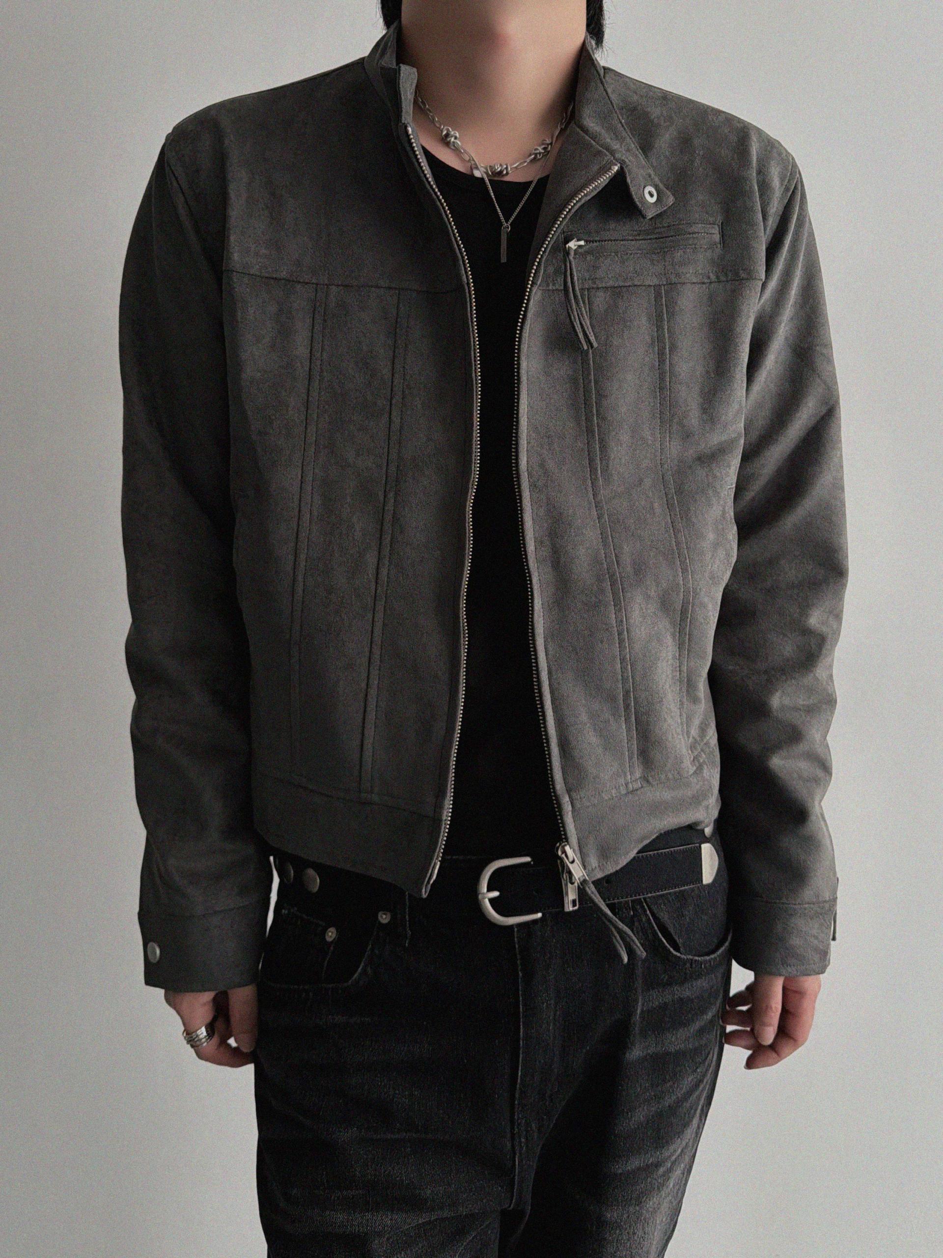 Lemans biker suede crop jacket