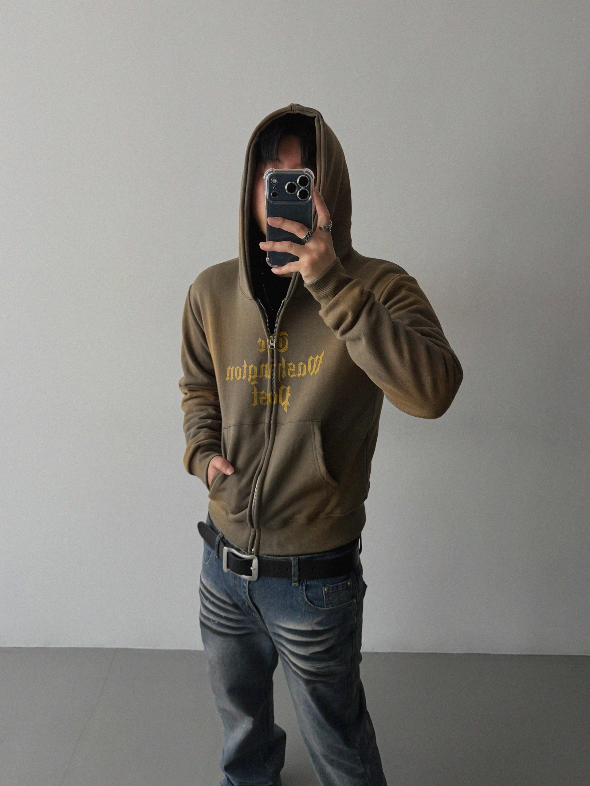 Washington crop hoodie zip-up