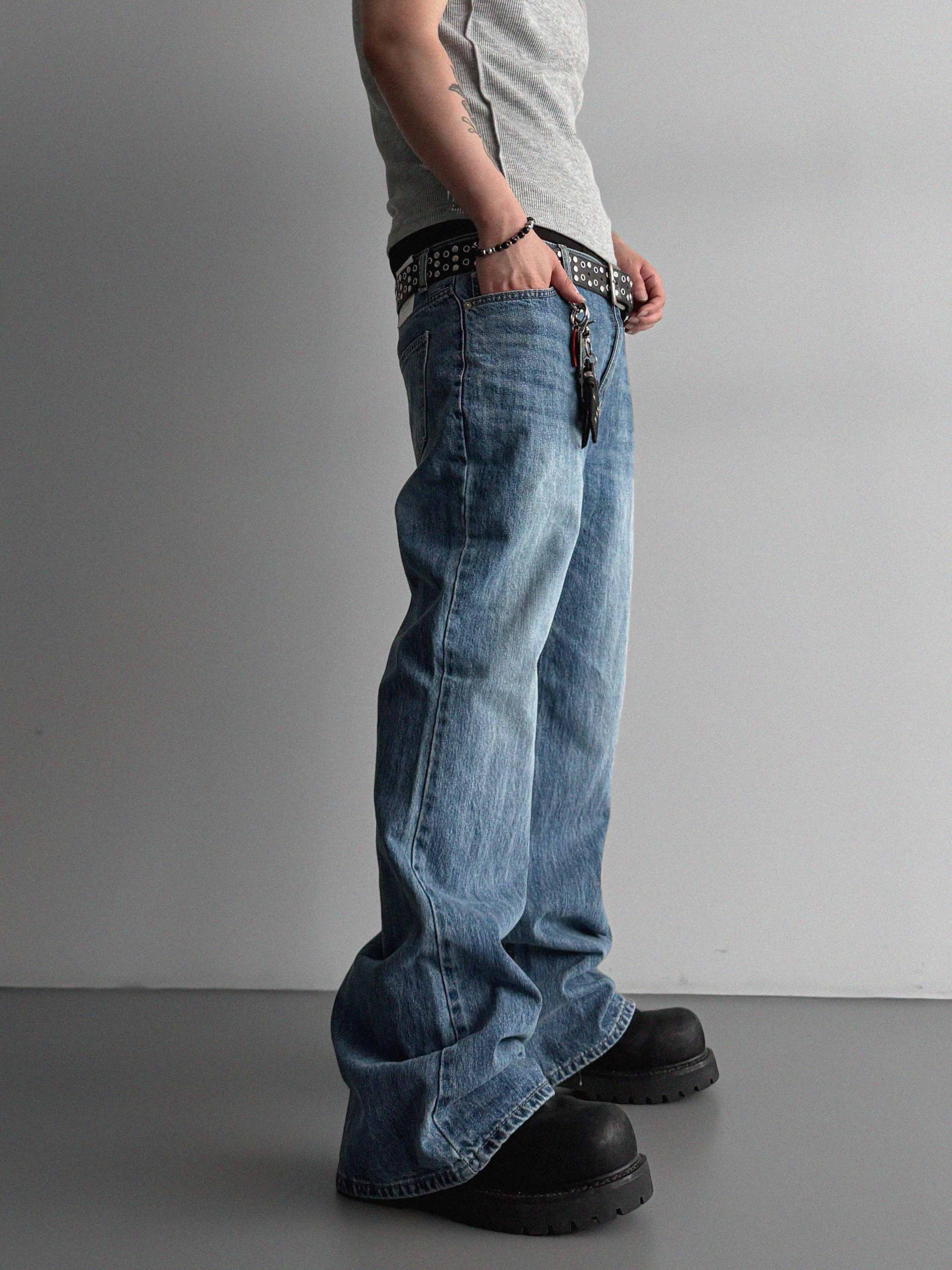 Graysh blue flared jeans