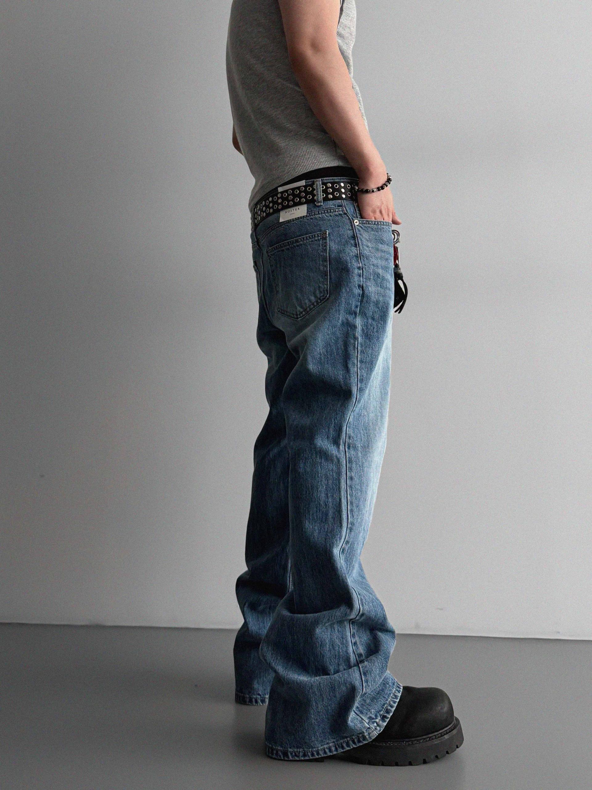Graysh blue flared jeans