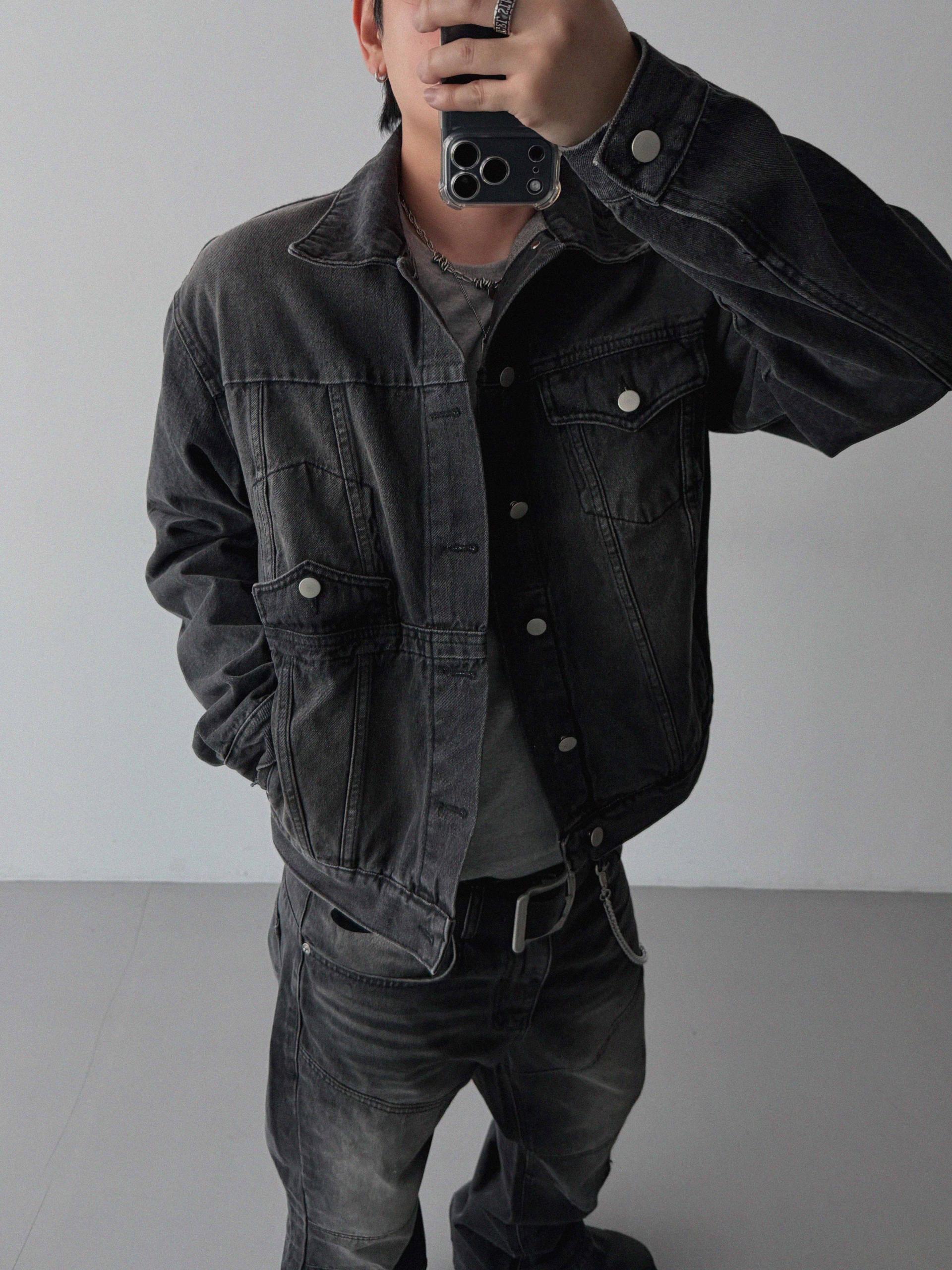 Mabel reverse crop denim jacket