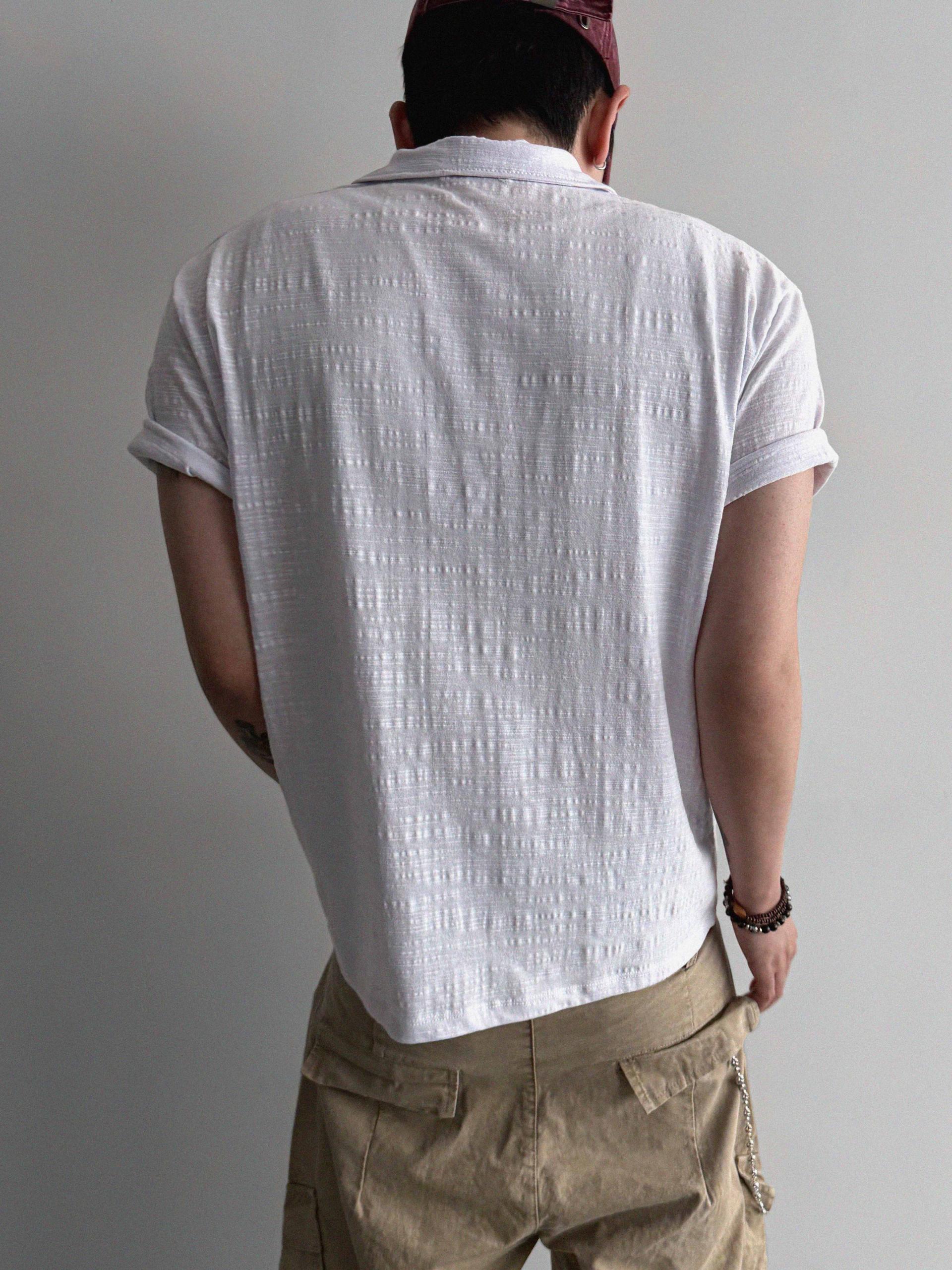 Slub collar half t