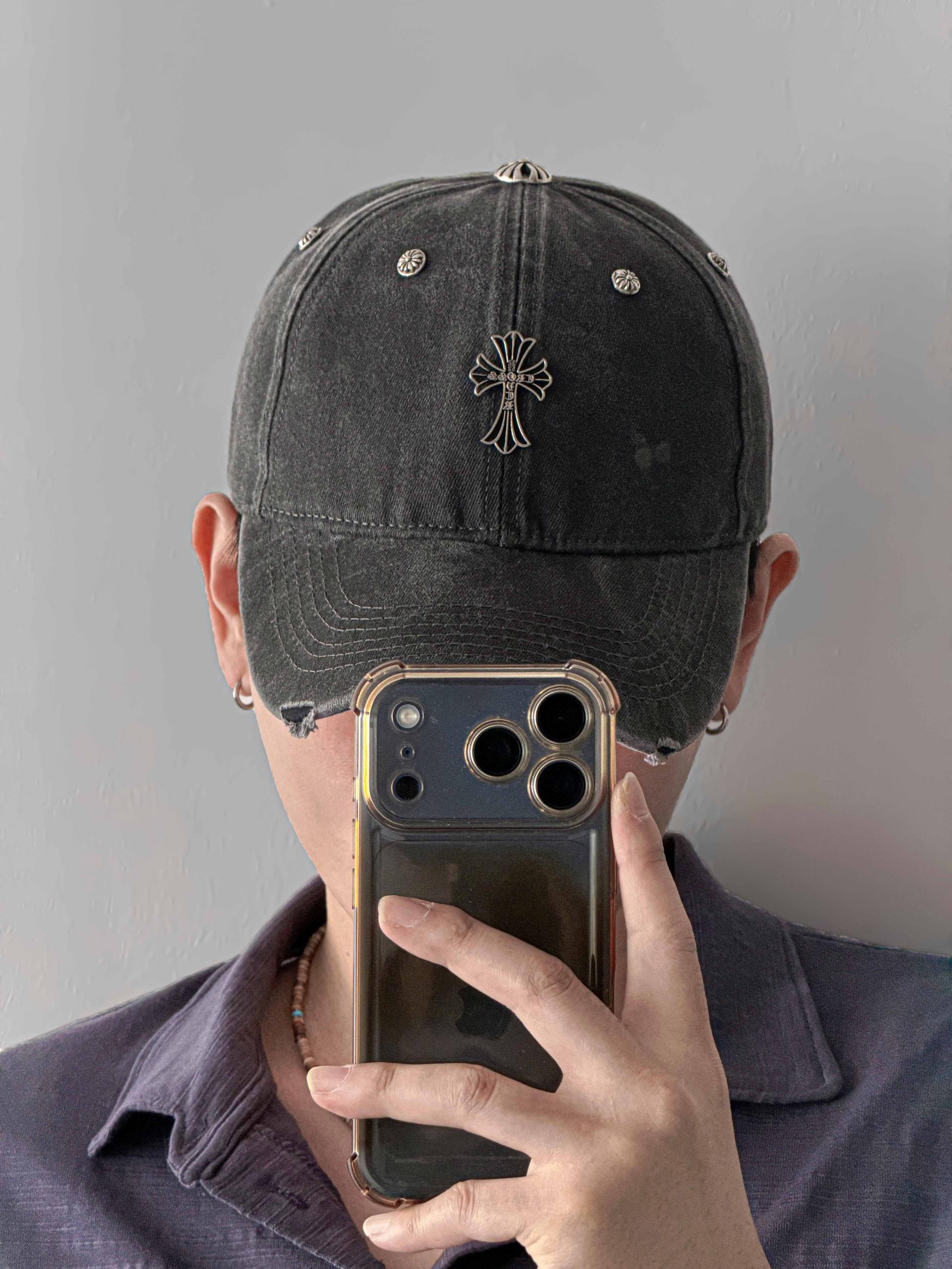 Pigment metal cross ball cap