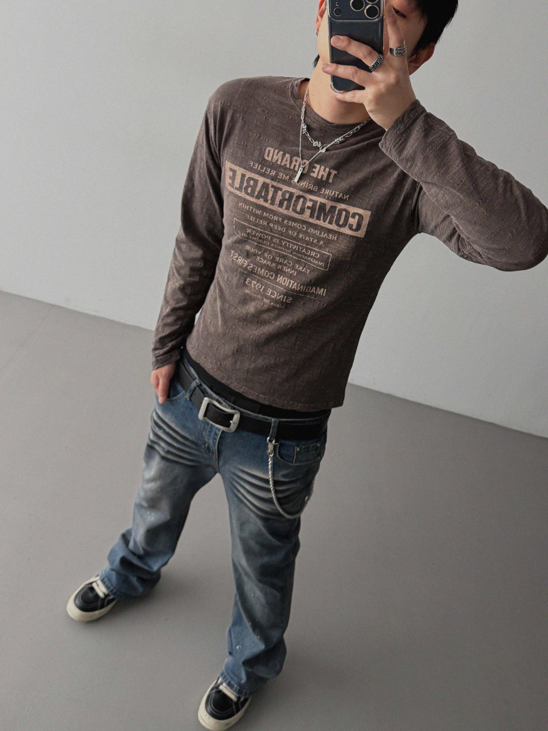 Comfort pigment slub slim t