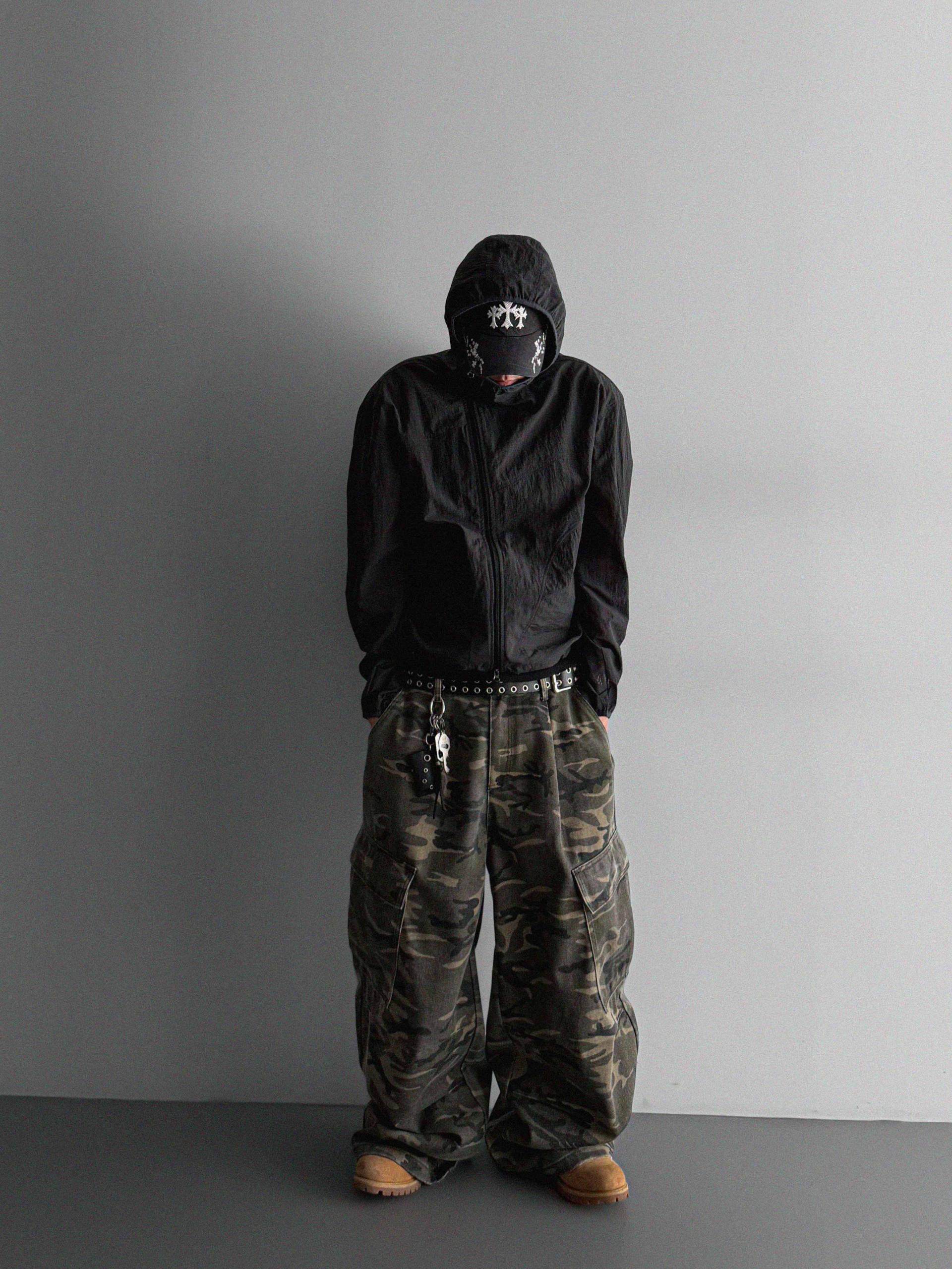 Summer diagonal zipper hood jacket