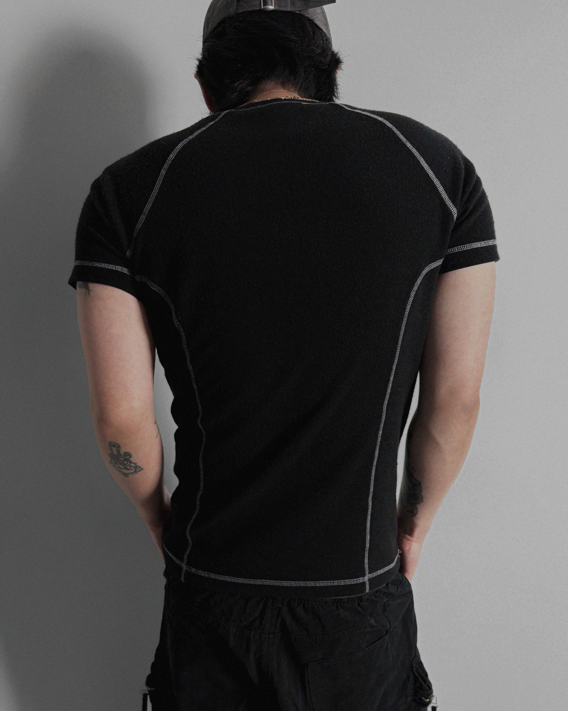 Slim stitch muscle half t