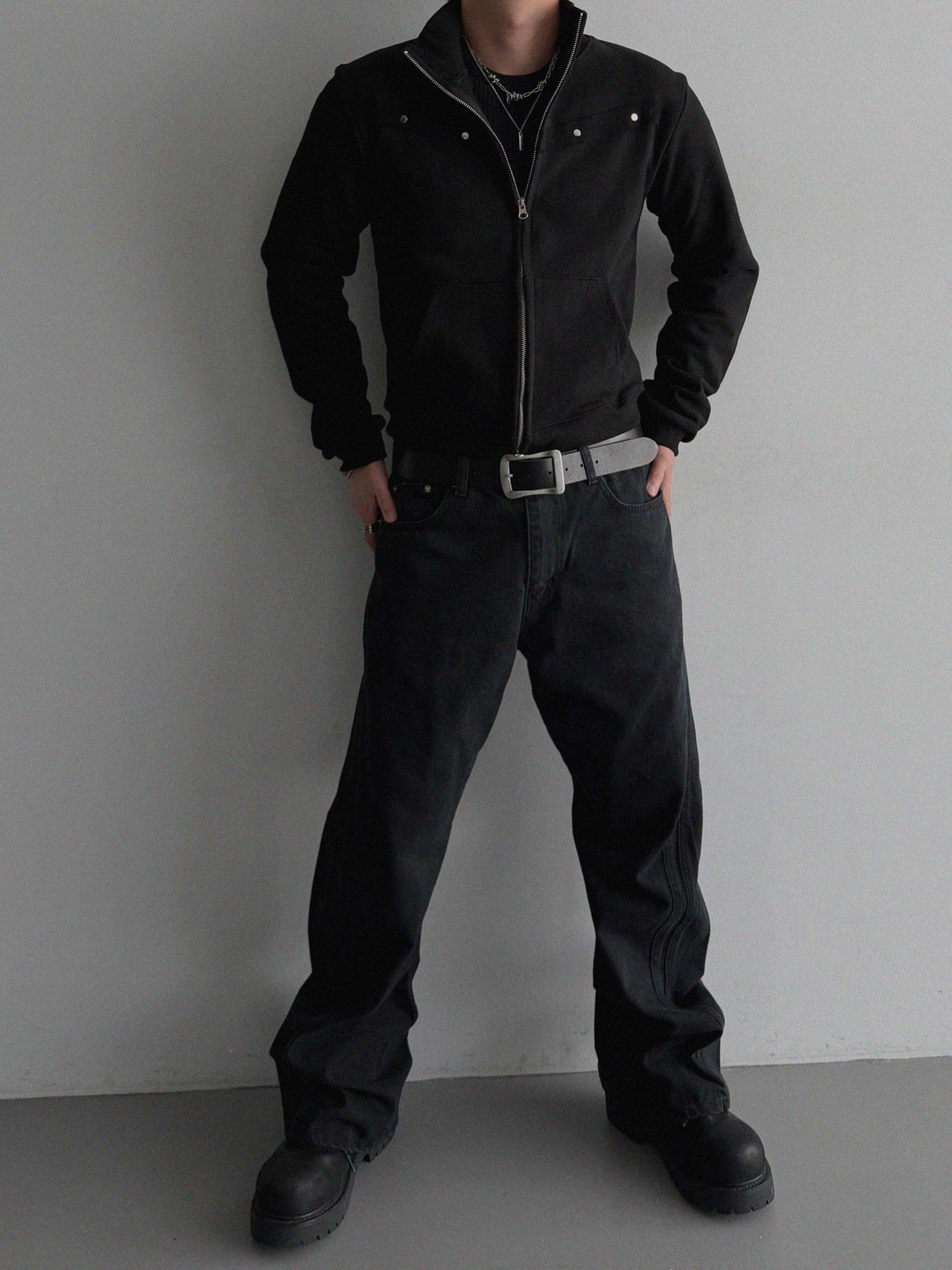 FW Double pocket curved flare pants