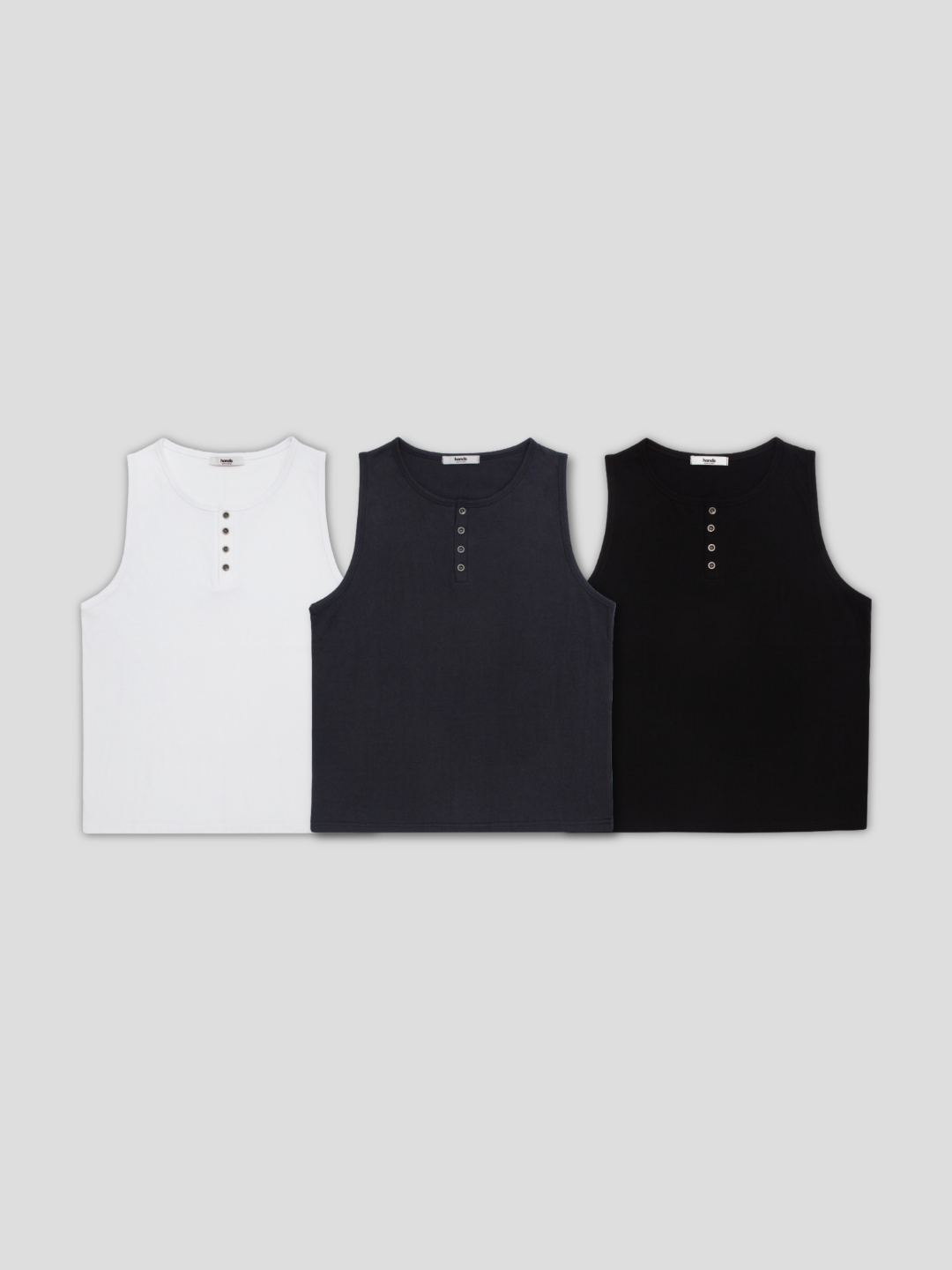 Steel button henry neck crop sleeveless
