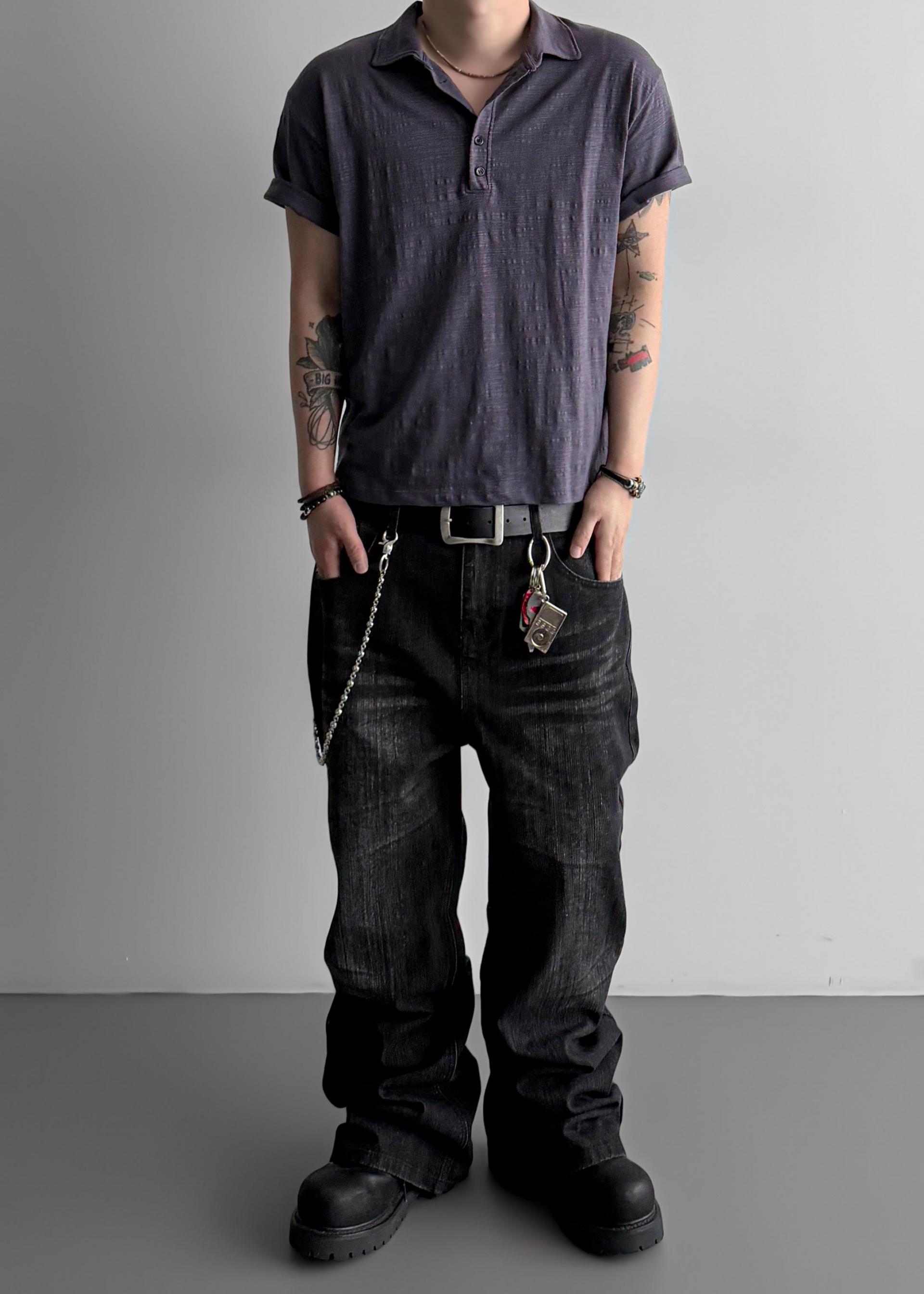 Slub collar half t