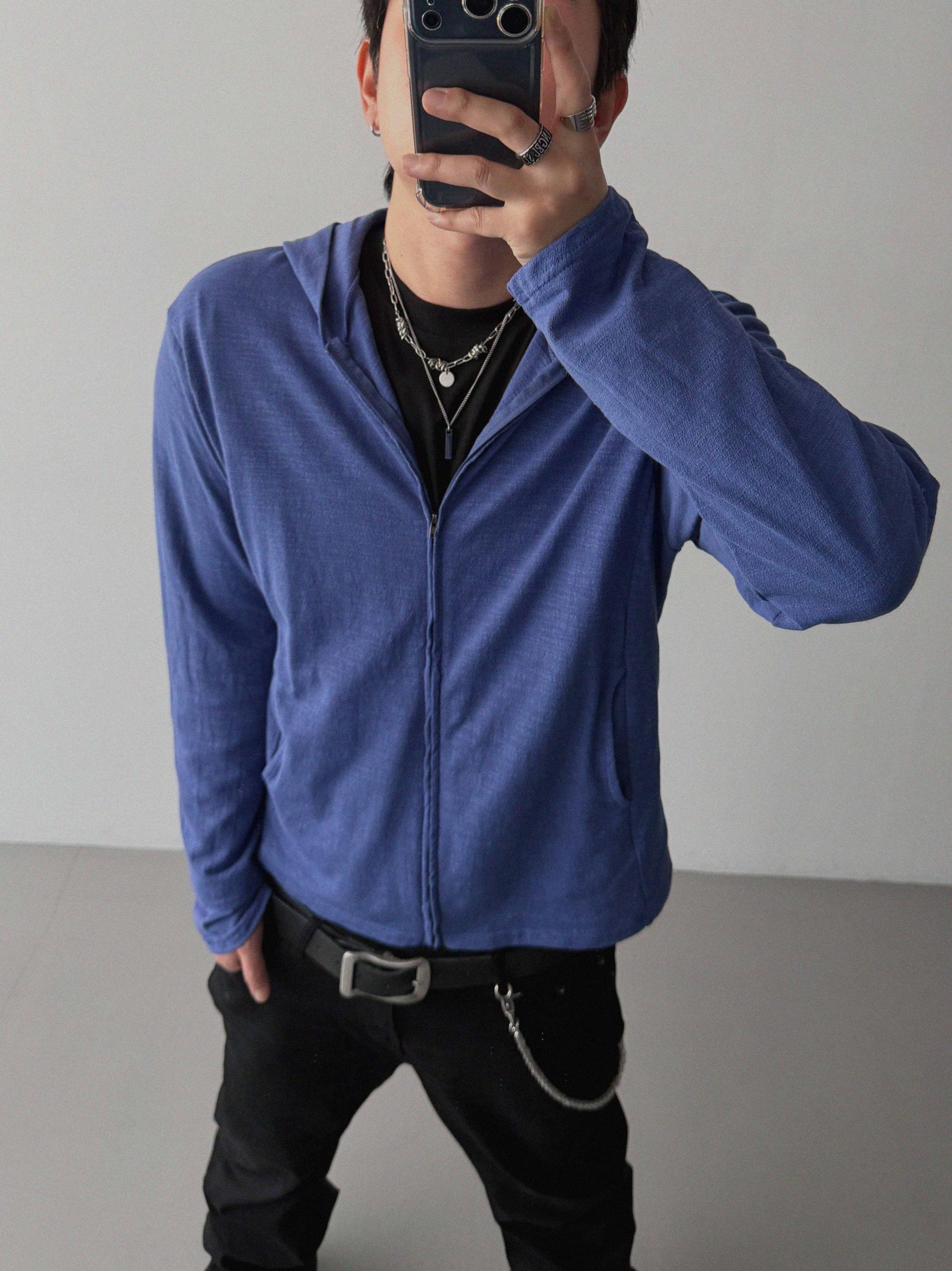 Heize crop hood zip-up
