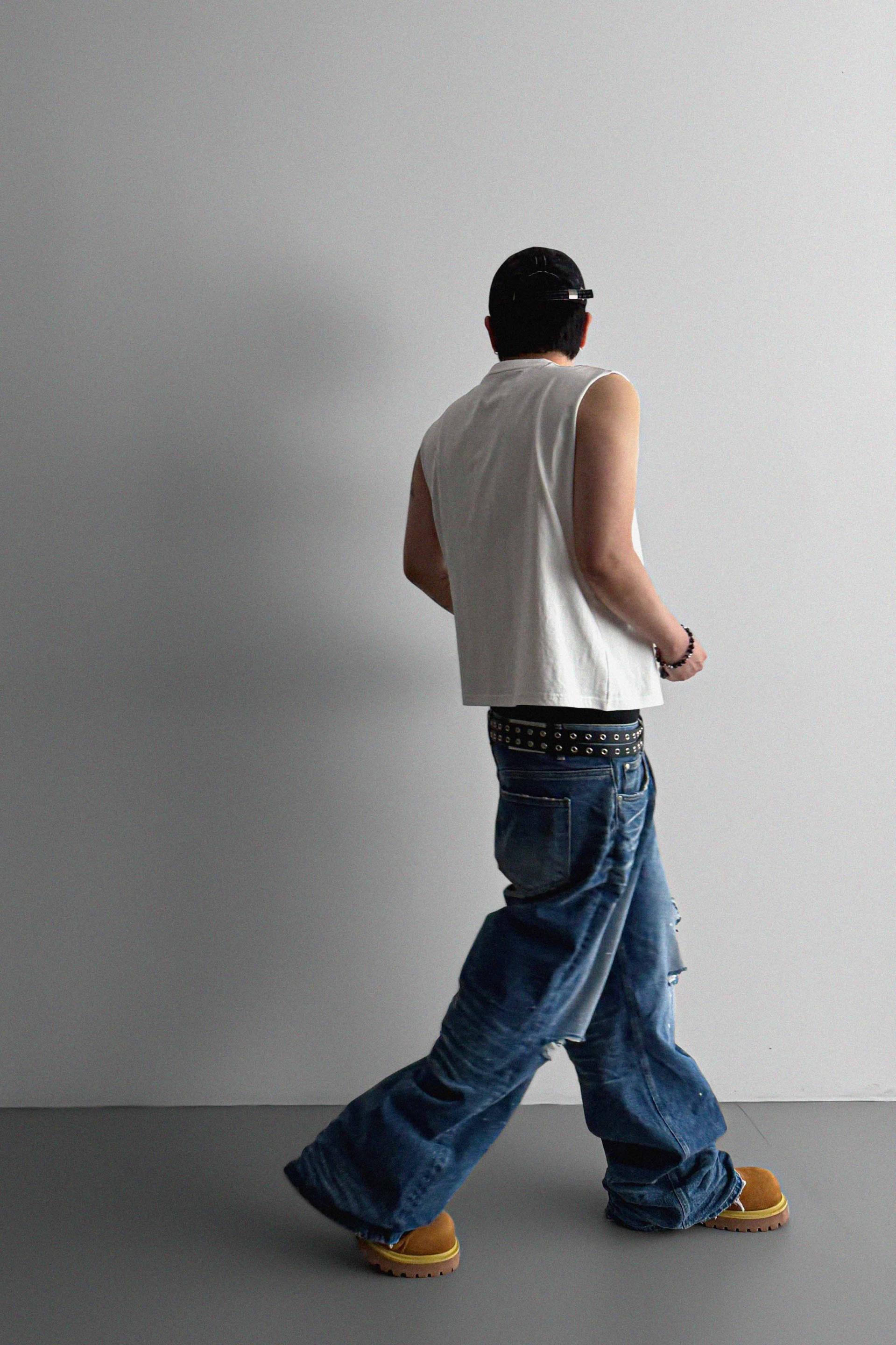 Ver-embo vintage denim pants
