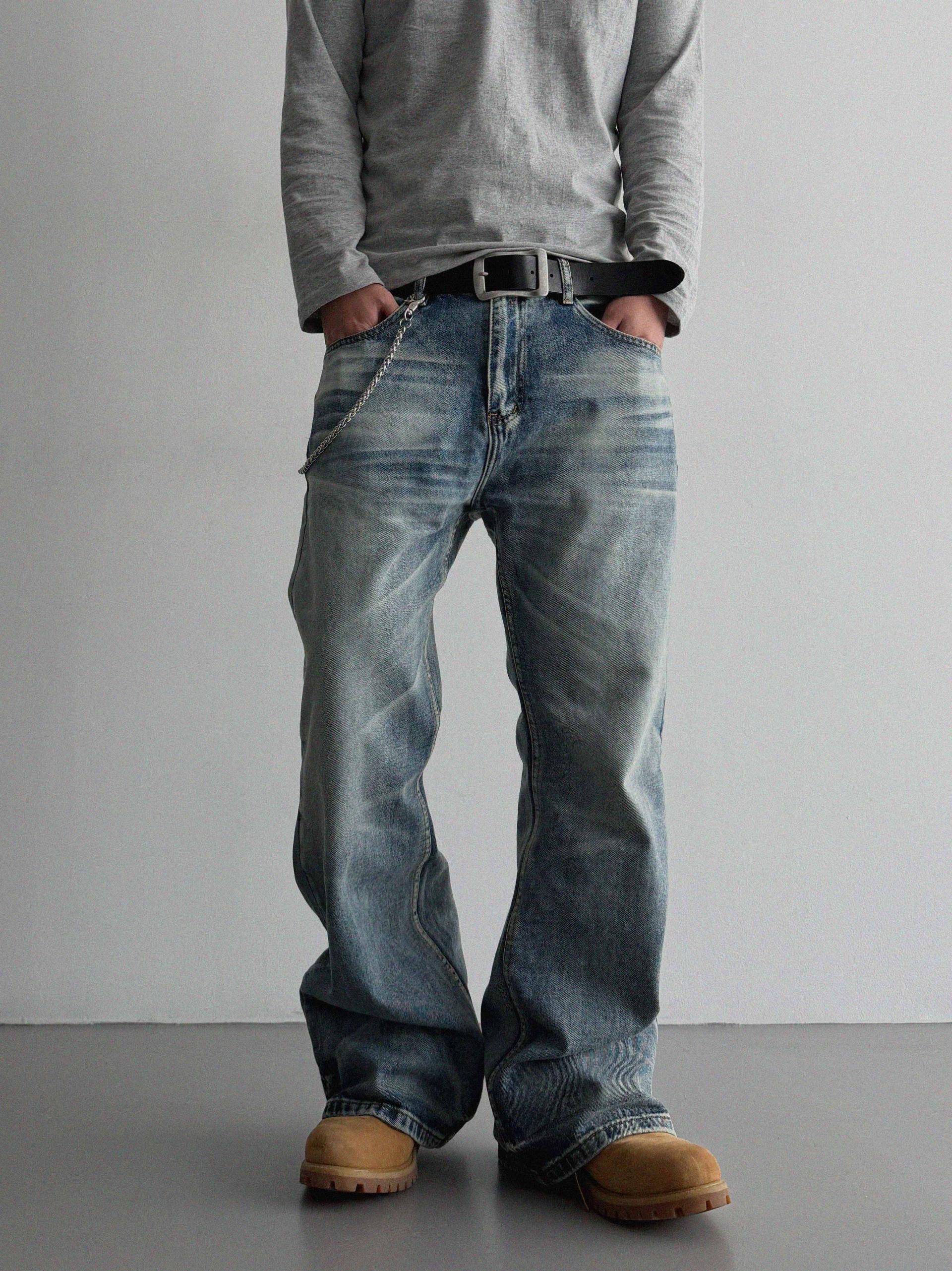 Mobe sand flare denim pants