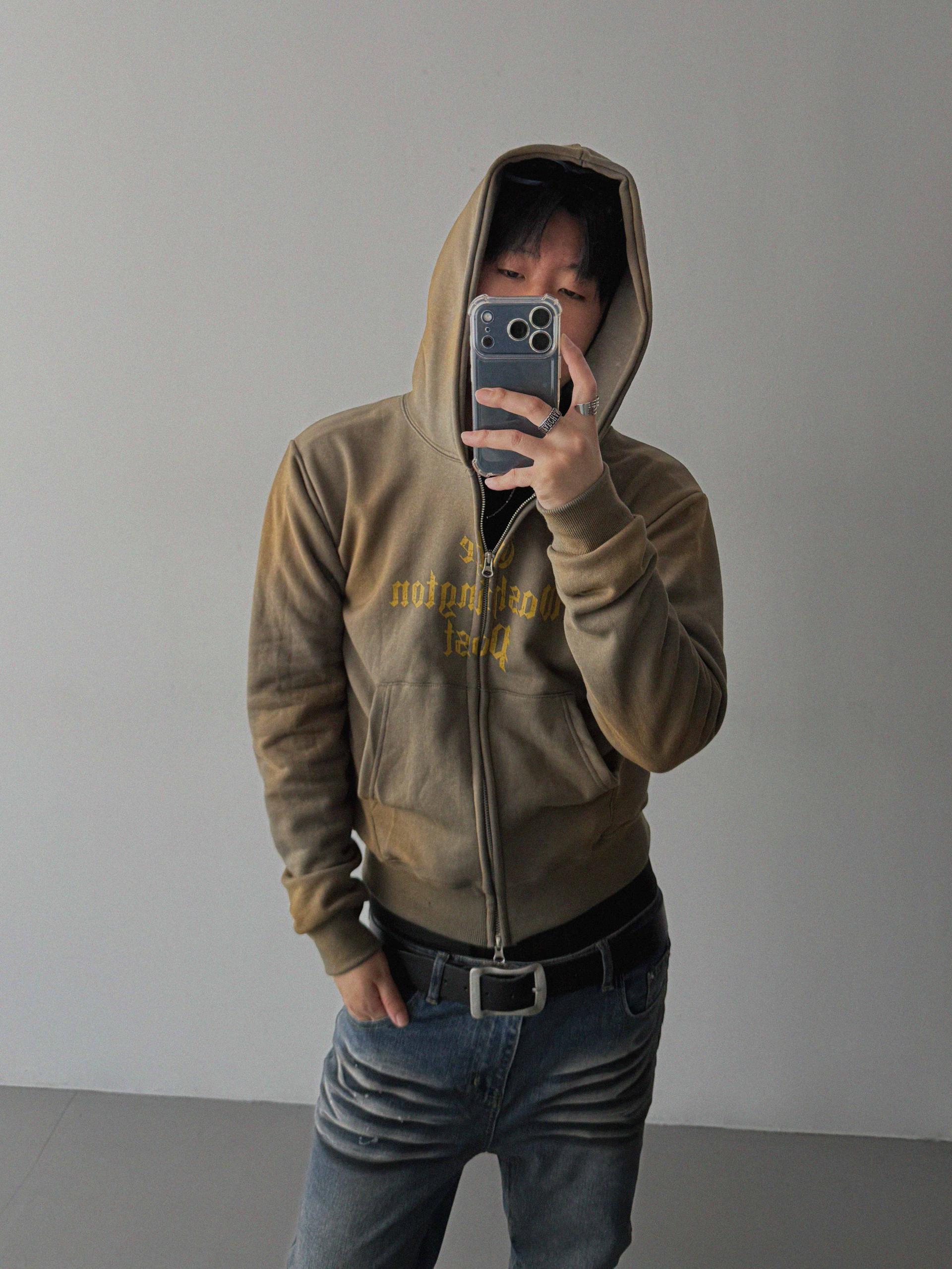 Washington crop hoodie zip-up