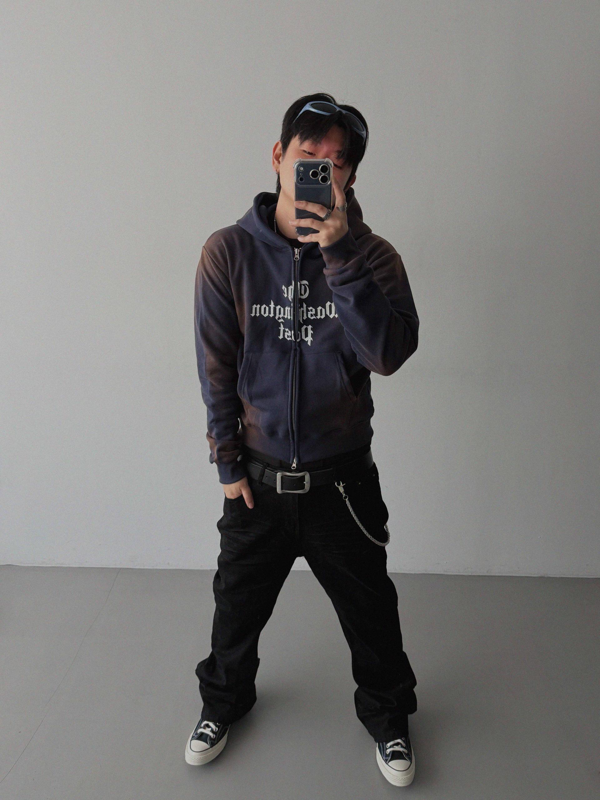 Washington crop hoodie zip-up