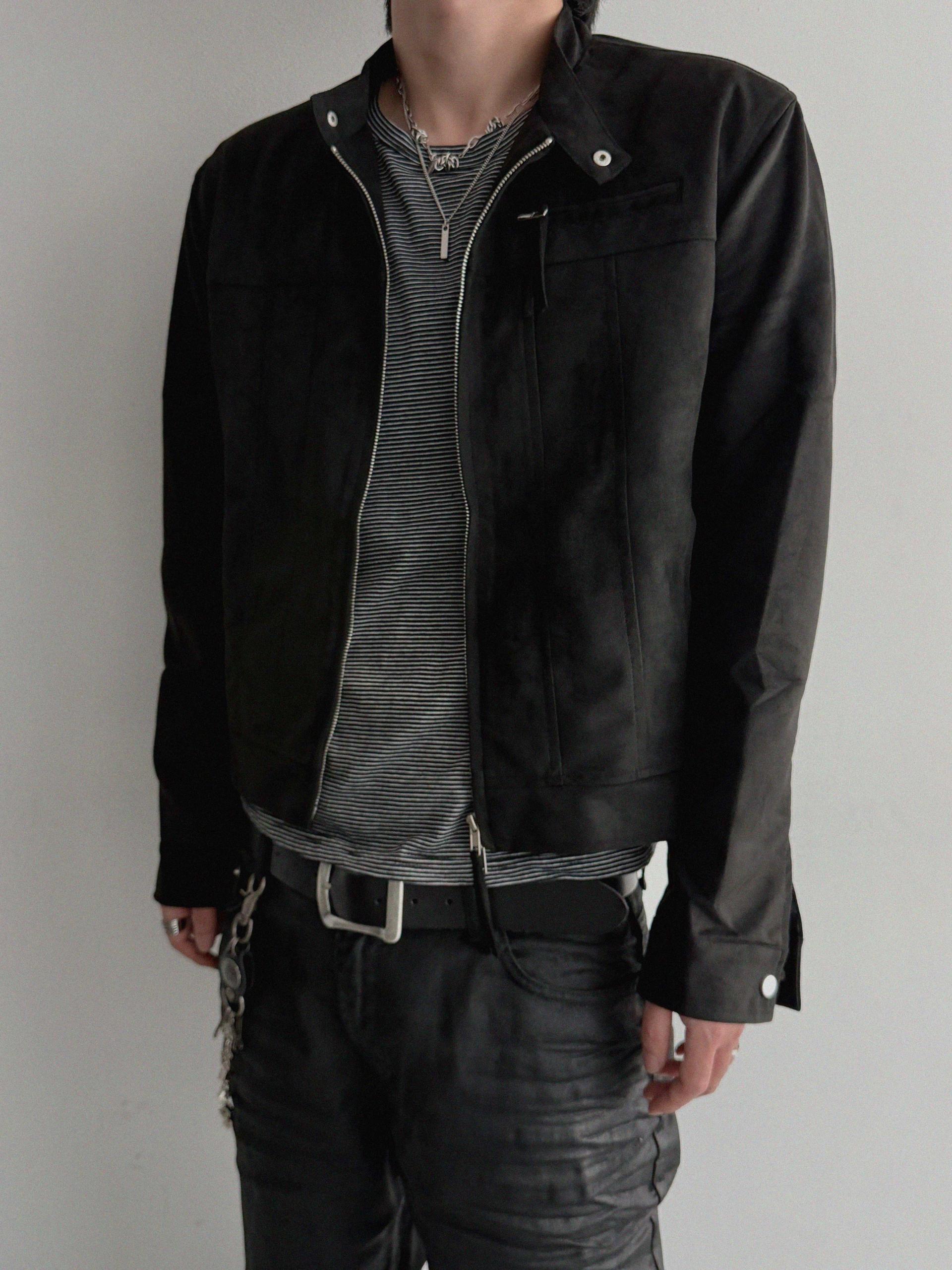 Lemans biker suede crop jacket