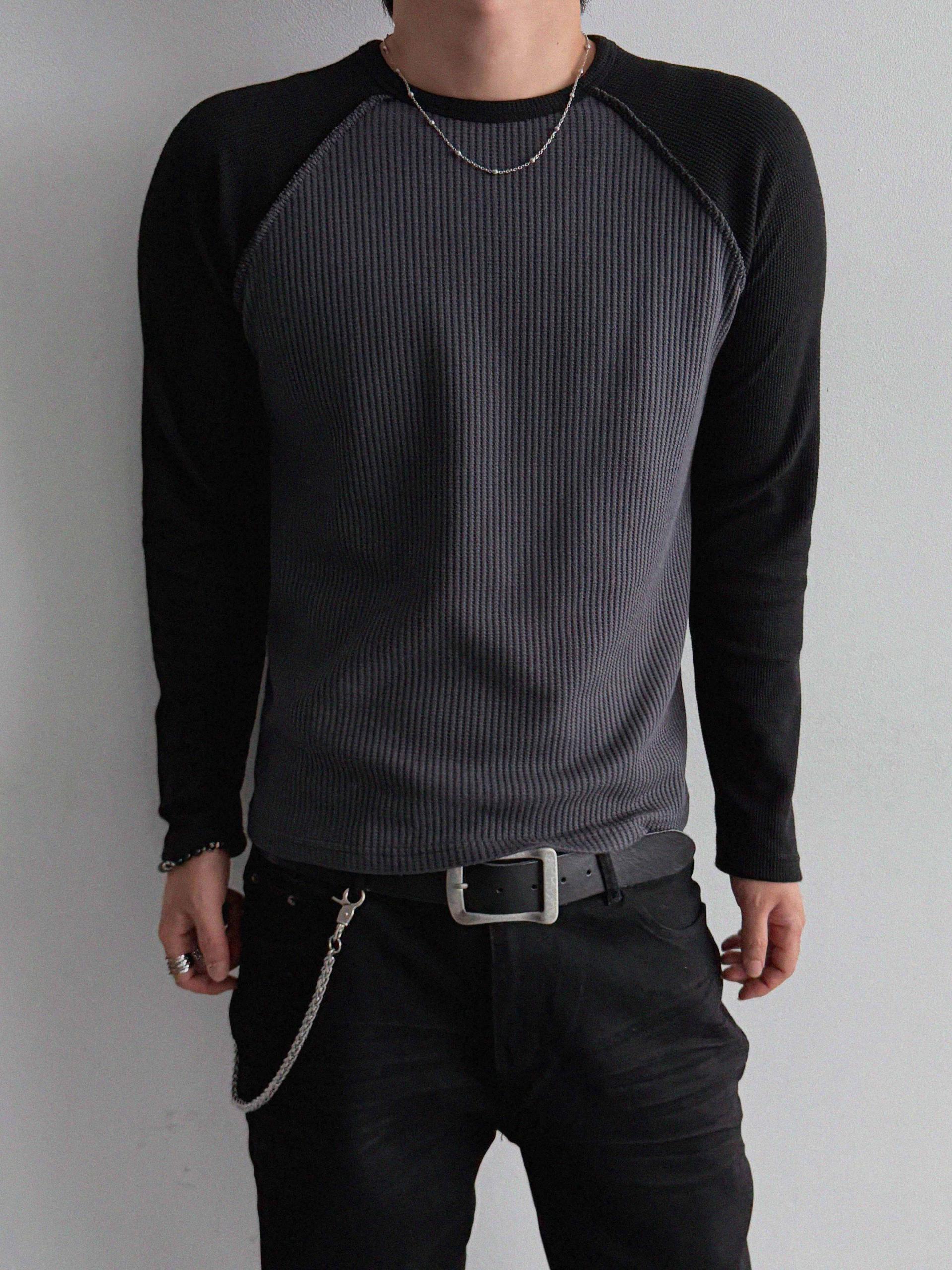 Tukhines waffle slim raglan t