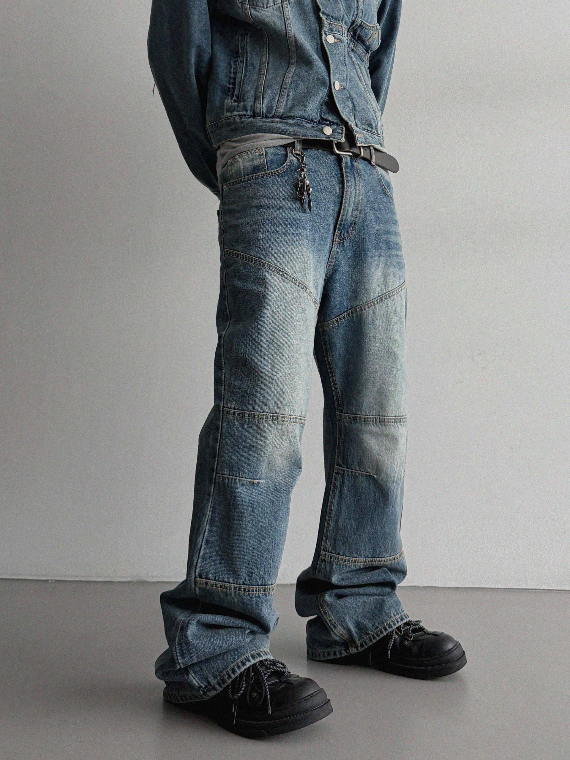 Mabel panel biker flare denim pants