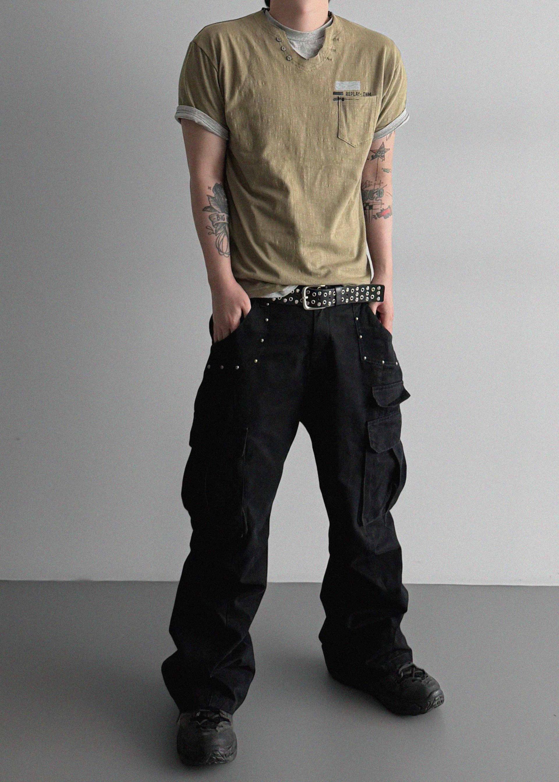 Smith cutoff v-neck half t