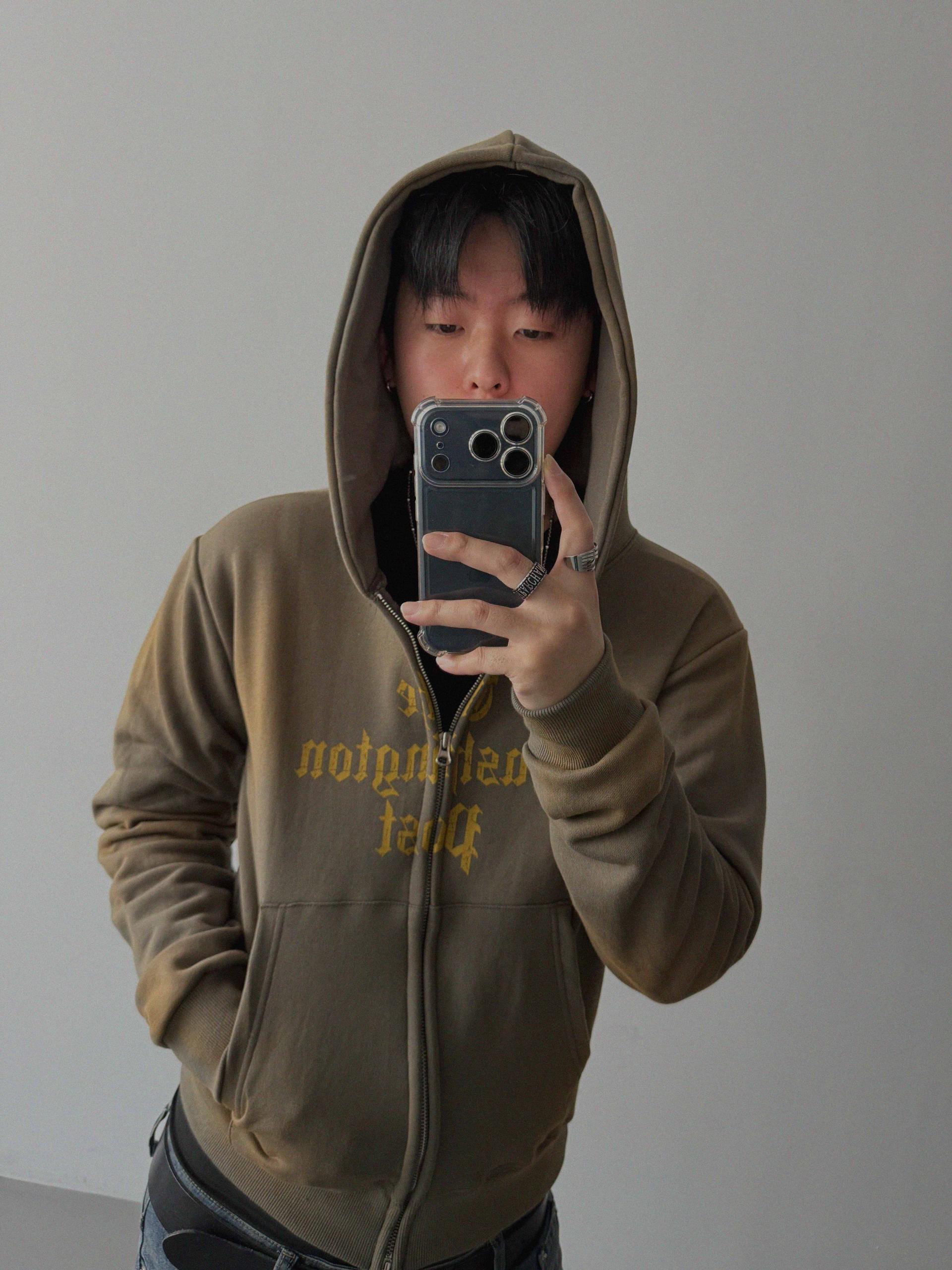 Washington crop hoodie zip-up