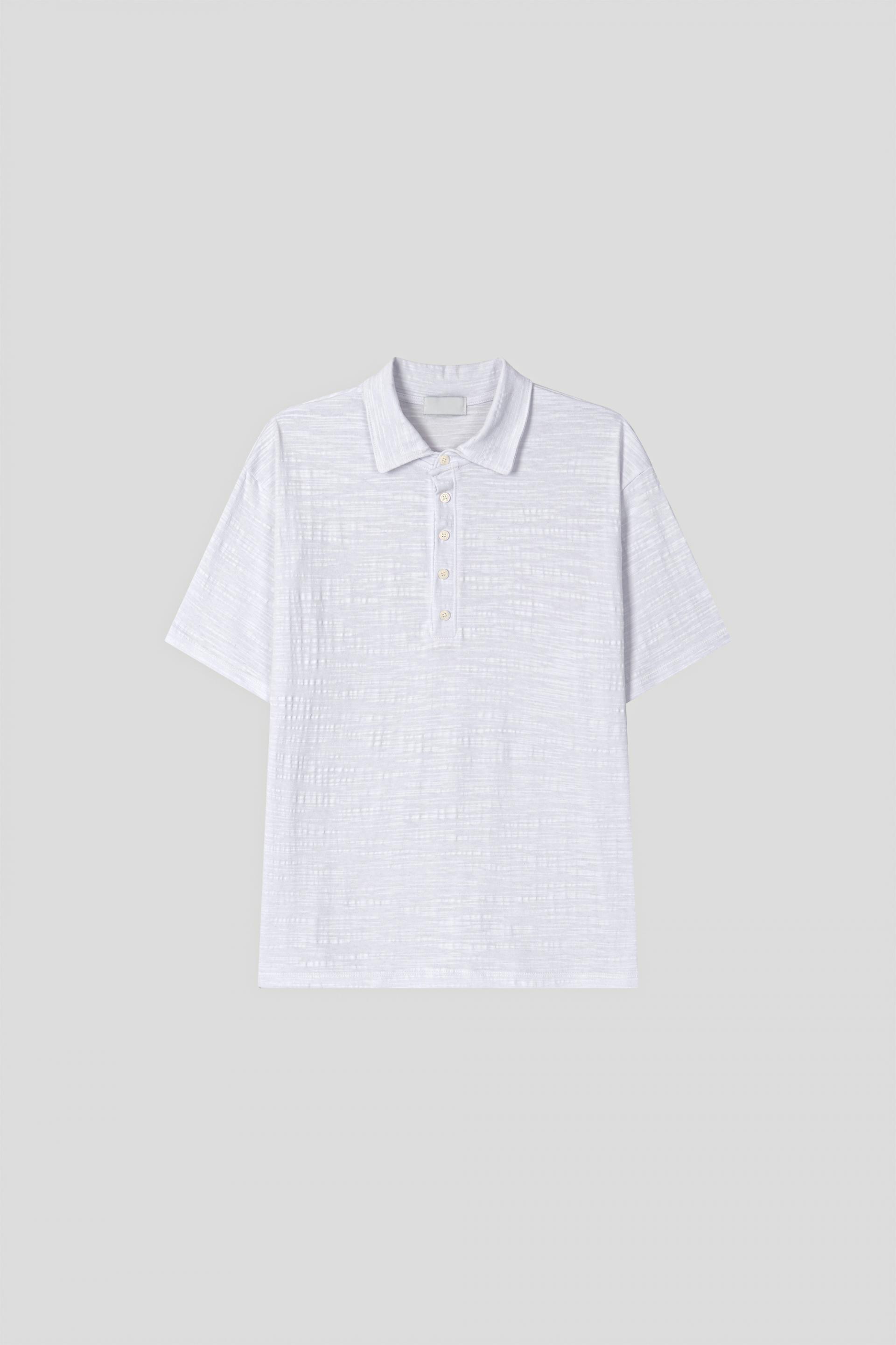 Slub collar half t
