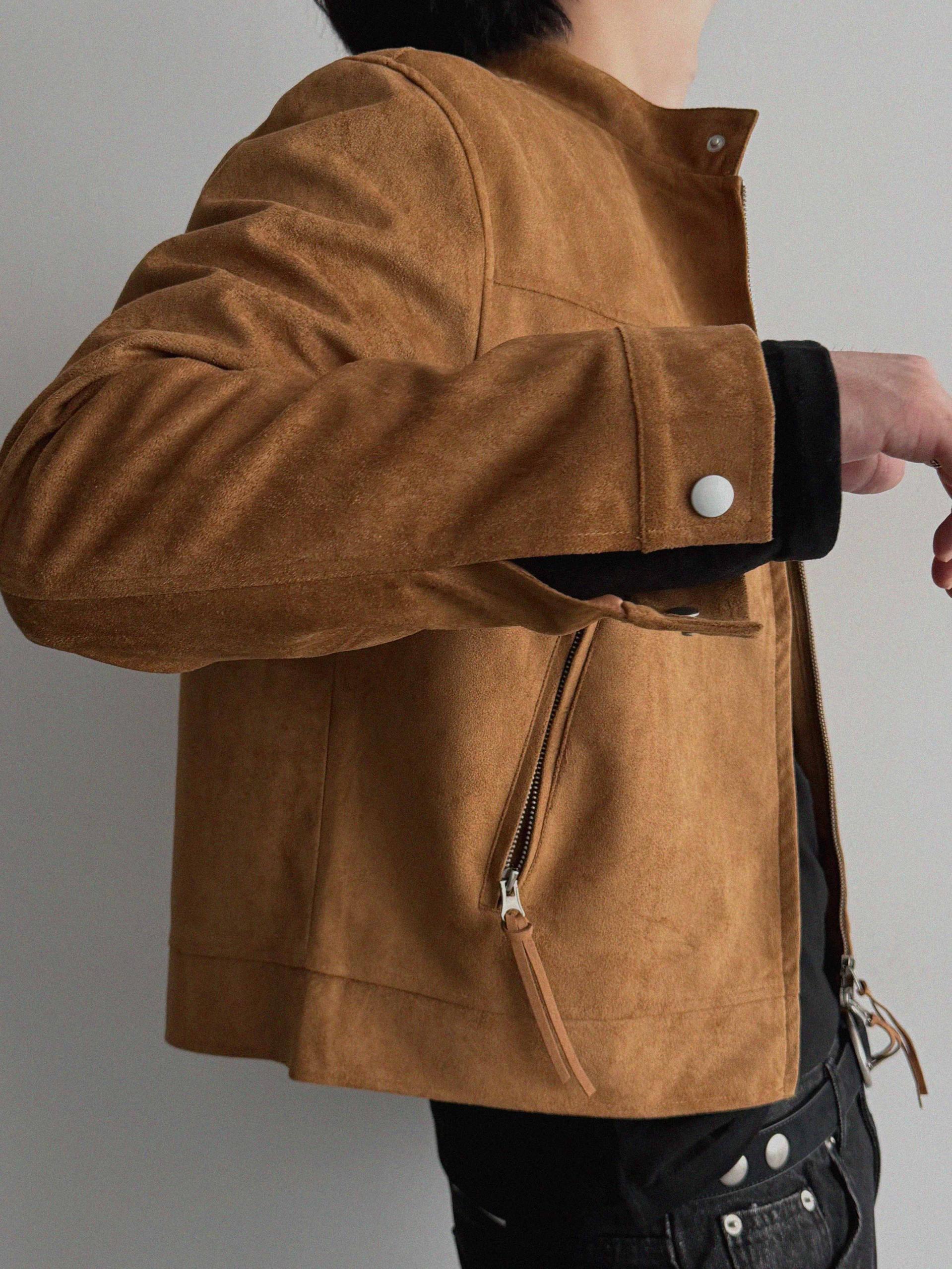 Biker suede crop jacket