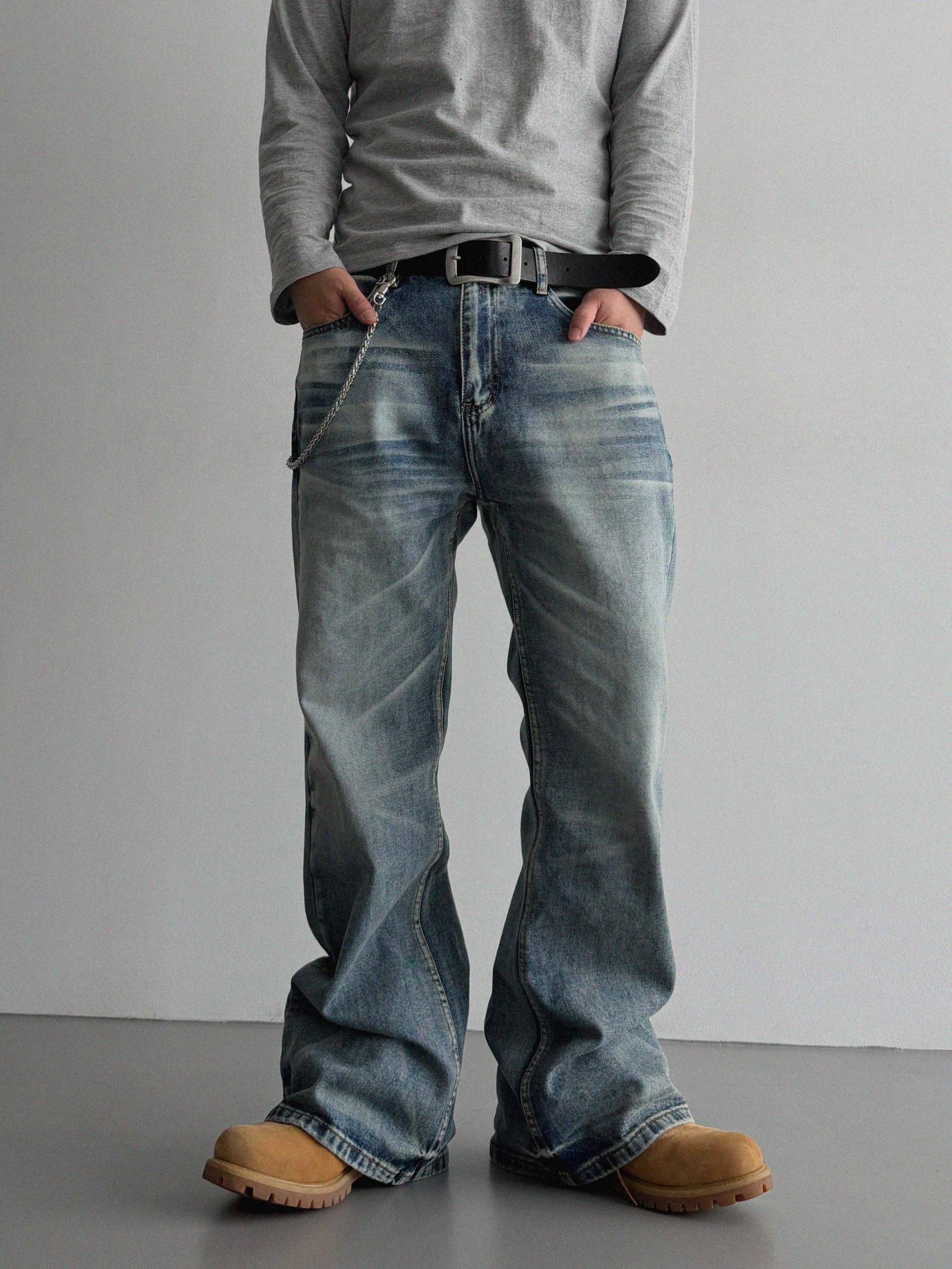 Mobe sand flare denim pants